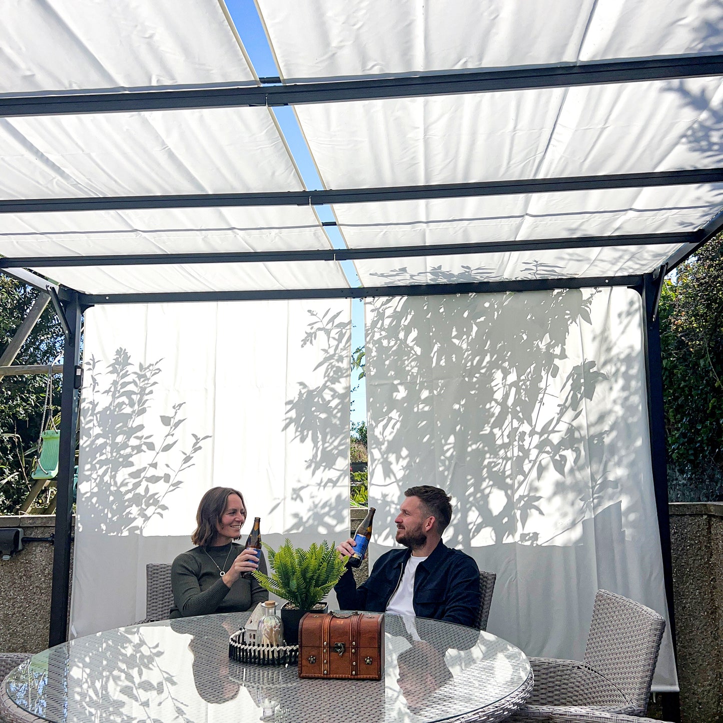 Outsunny 3 x 4m Outdoor Garden Pergola - Cream White