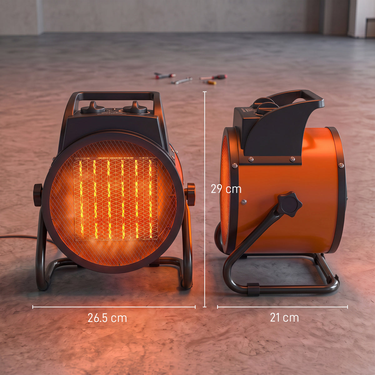 Outsunny 2800W Industrial Ceramic Fan Heater With Adjustable Thermostat