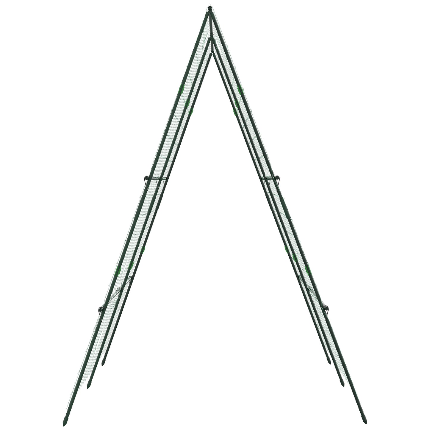 Outsunny Garden Cucumber Trellis With Climbing Net A Frame Plant Support Adjustable For Raised Beds Vegetables