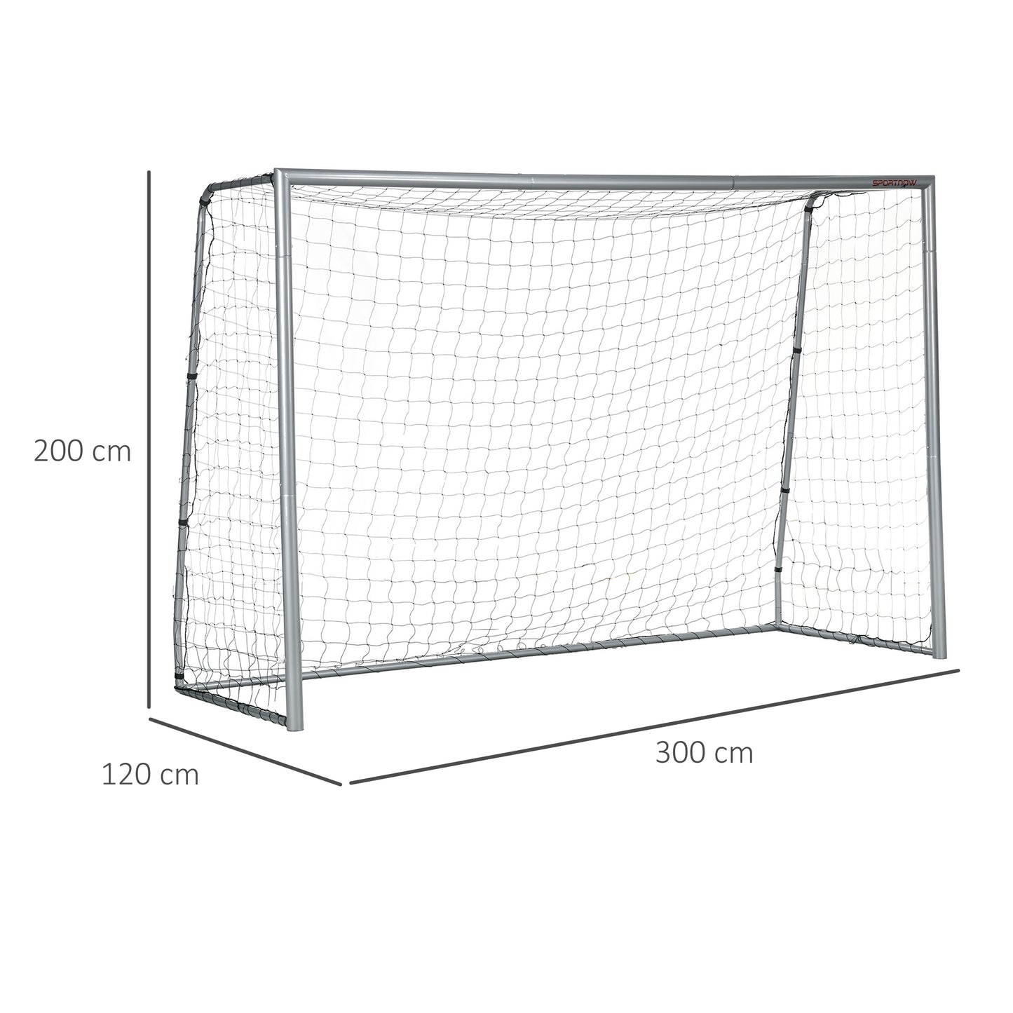 Outsunny Portable 10ft x 6.5ft Football Goal with Weather-Resistant Net and Ground Stakes - ALL4U RETAILER LTD