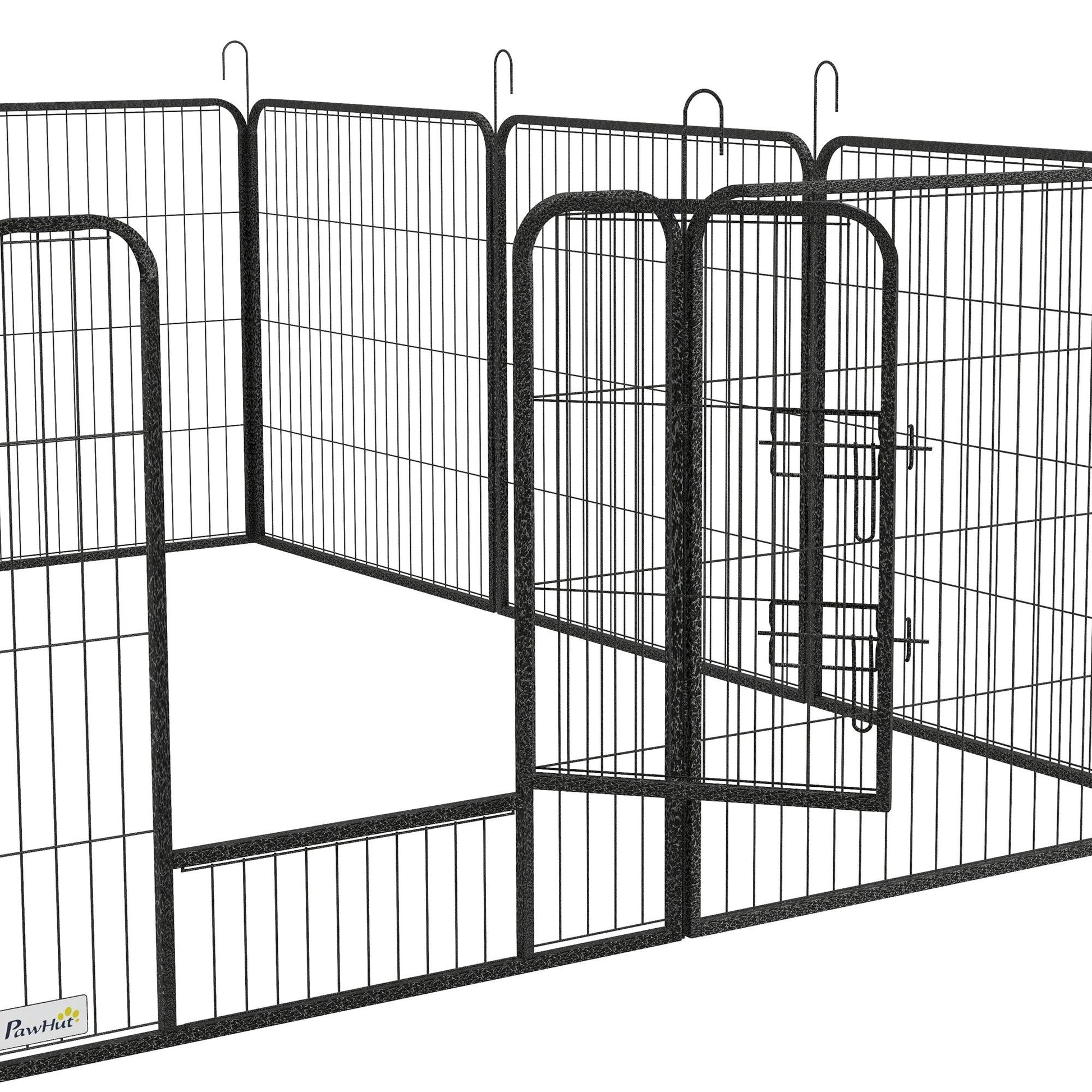 PawHut Heavy Duty Puppy Play Pen, 12 Panels Pet Exercise Pen, for Indoors, Outdoors - ALL4U RETAILER LTD