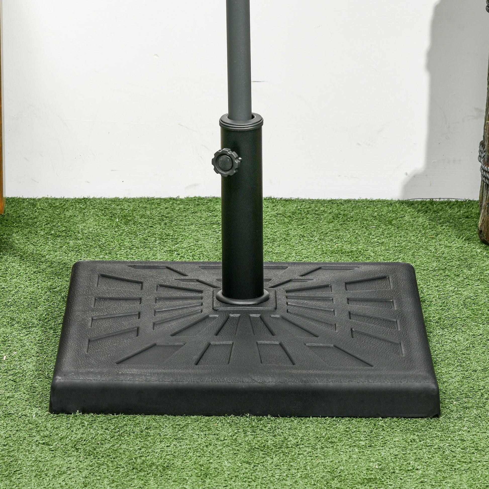 Outsunny 19kg Resin Garden Parasol Base Holder, Black - ALL4U RETAILER LTD