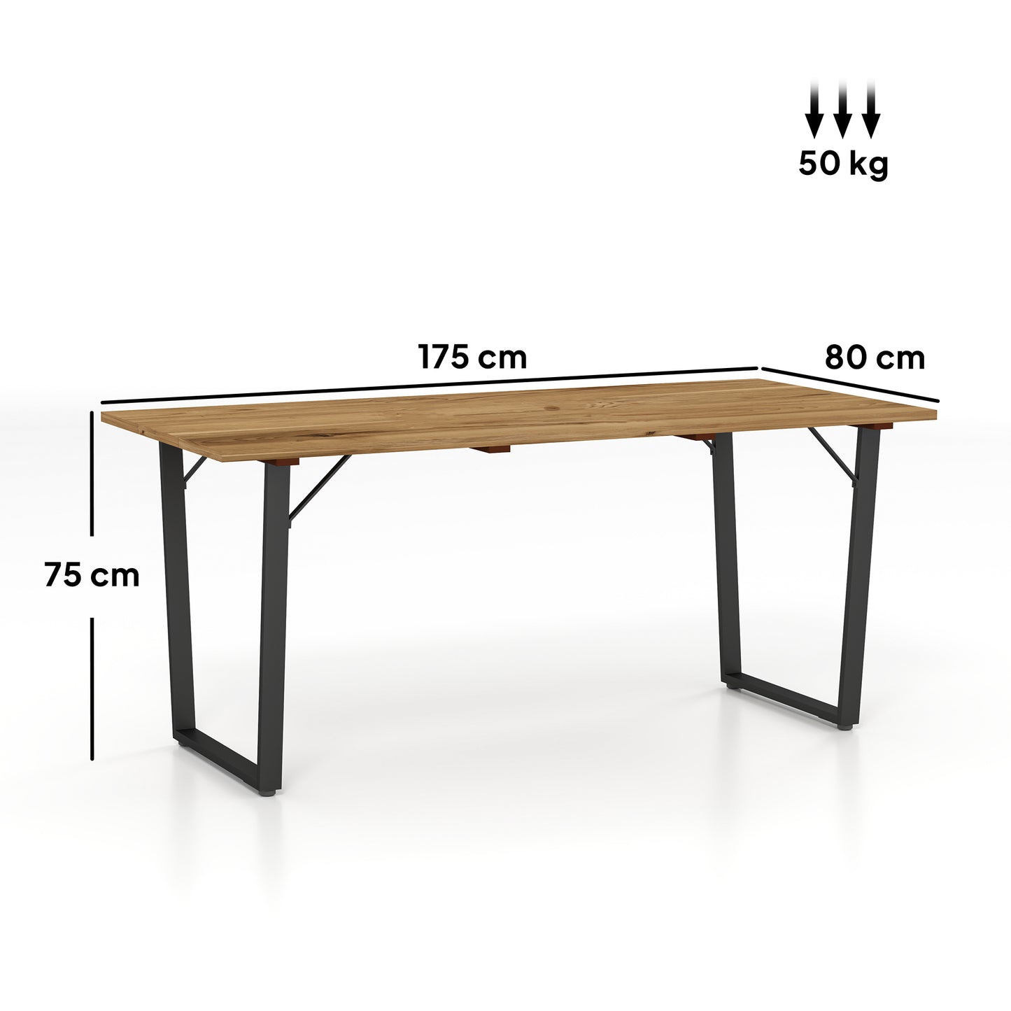 Outsunny 6 Seater Wooden Garden Dining Table 175x80 cm Outdoor Table With 5 cm Parasol Hole Slatted Top Brown