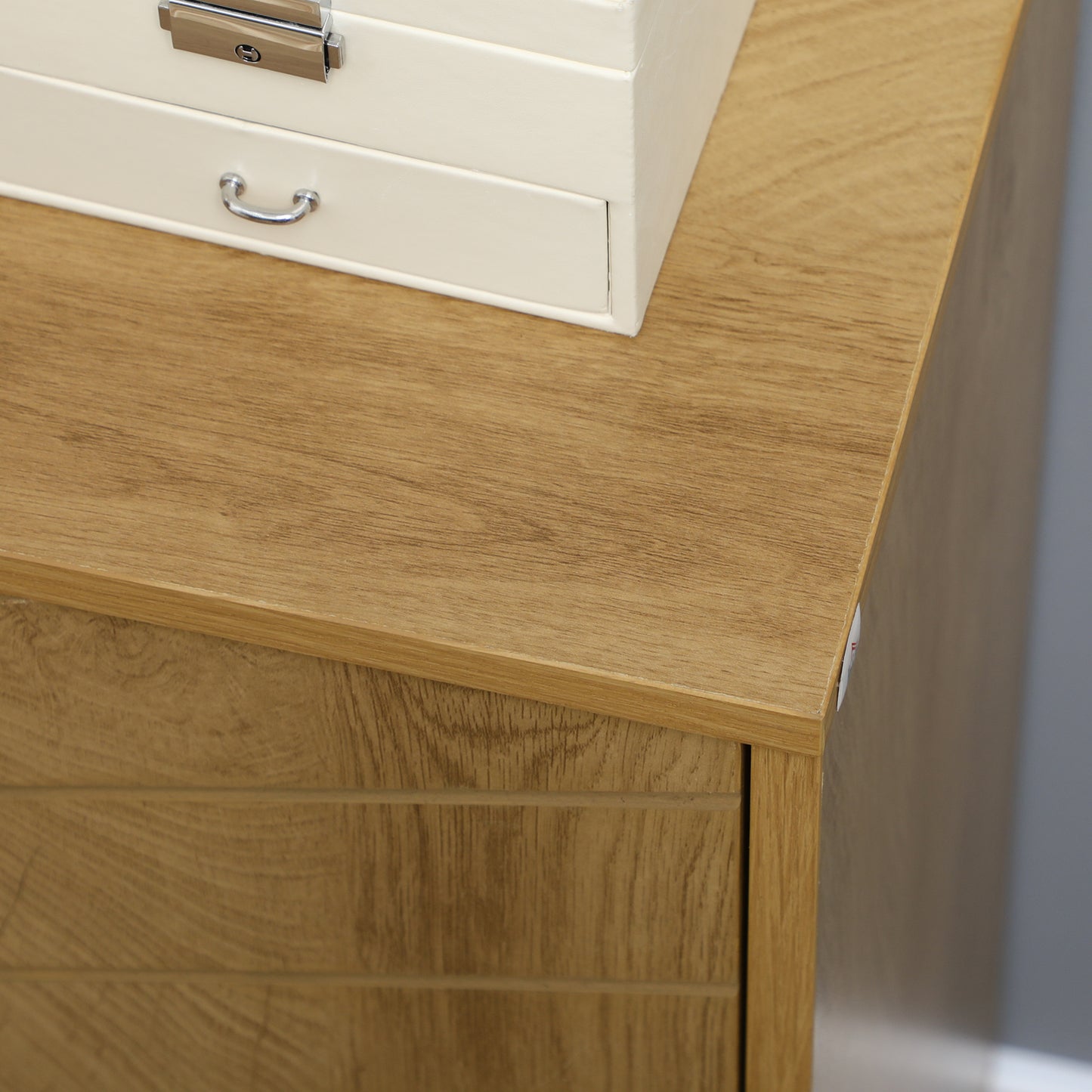 HOMCOM Classic Vintage Sideboard with Chevron Doors and Pine Legs, Natural Wood Finish - ALL4U RETAILER LTD