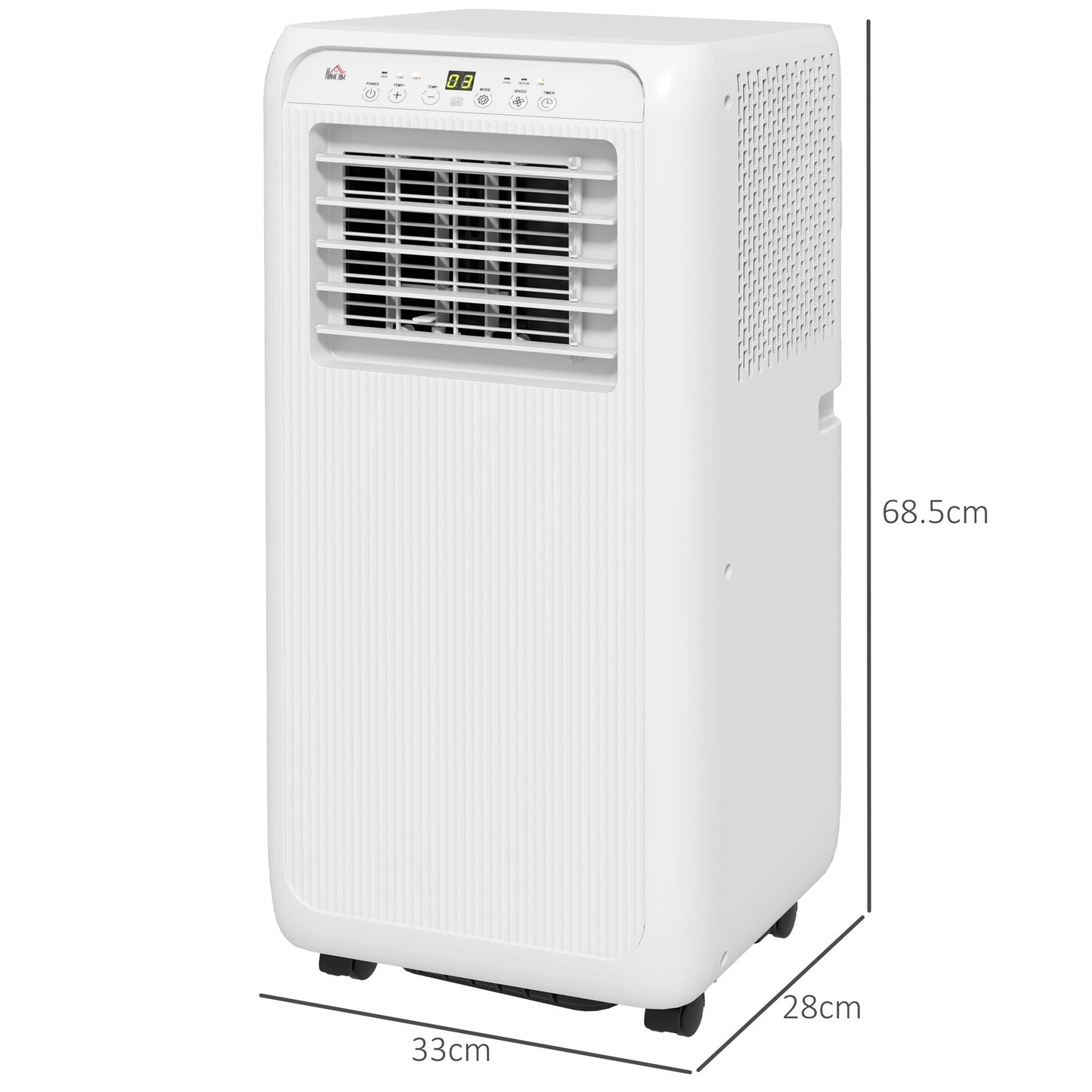 HOMCOM 9,000 BTU Portable Air Conditioning Unit with Dehumidifier and 24-Hour Timer for Rooms up to 20m² - ALL4U RETAILER LTD