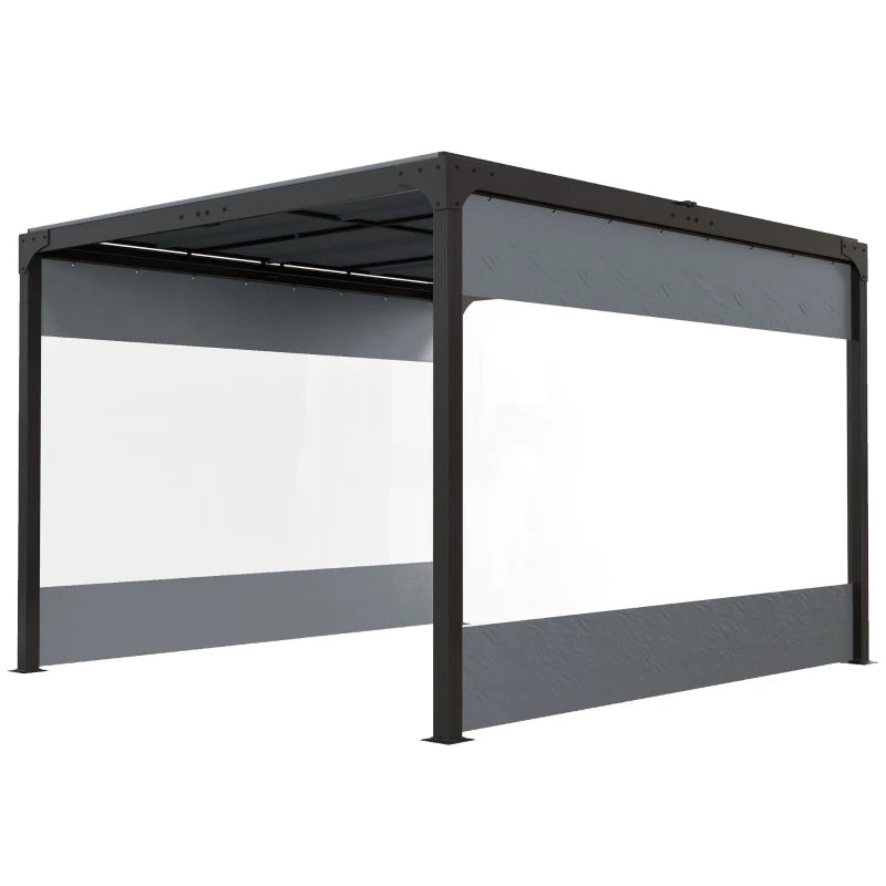 Outsunny 3x2m Side Panels with Large Window, for 3(m) Long Pergola, Grey - ALL4U RETAILER LTD