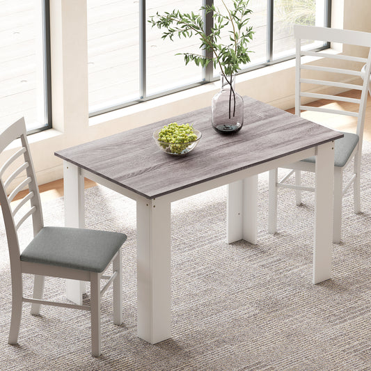 HOMCOM Dining Table For Four To Six People Kitchen Table With Wood Effect Grey Melamine Surface For Dining Room