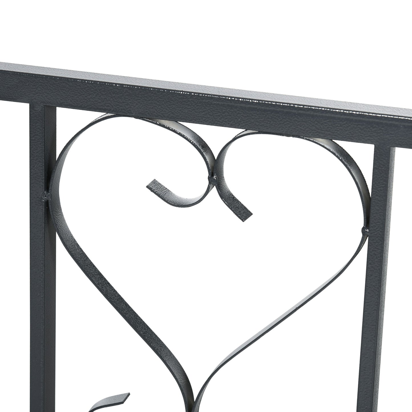 Outsunny Garden Arch With Gates Metal Arbor For Climbing Plants Roses Vines Wedding Arch 114L X 50W X 206H Cm Dark Grey