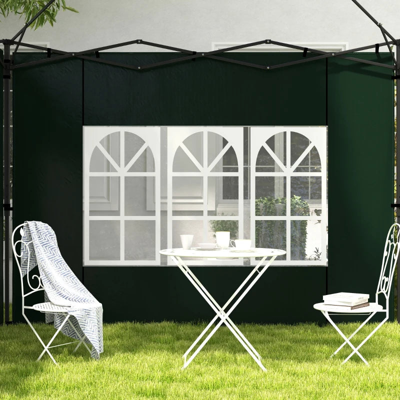 Outsunny Set of Two 3x3m Gazebo Frame Replacement Walls - Enhance Your Outdoor Space with Durable Green Canopy Accessories - ALL4U RETAILER LTD