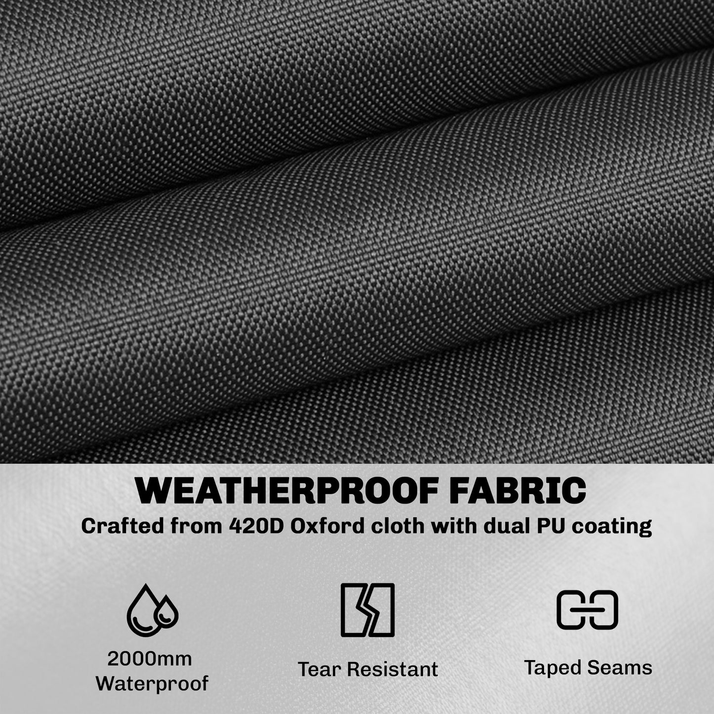 Outsunny Round Garden Furniture Cover Waterproof 420D Heavy Duty Oxford For Outdoor 214 Cm Diameter Black