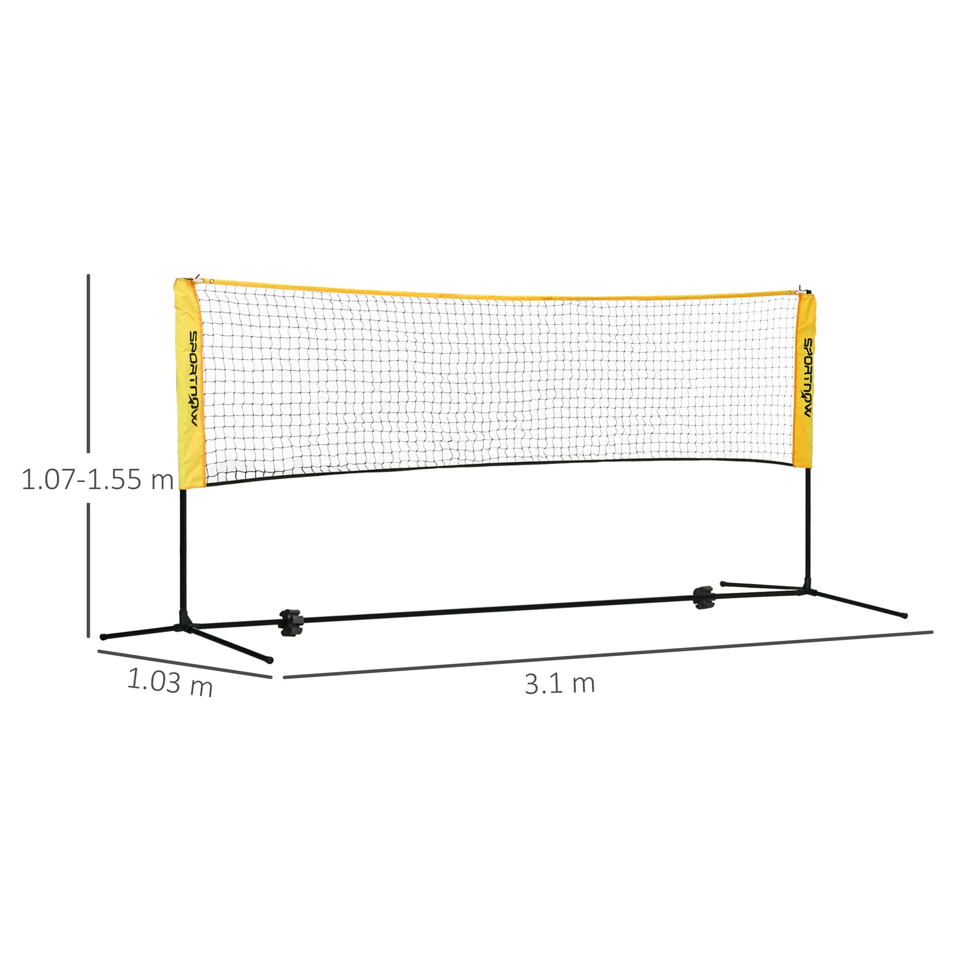 Outsunny Portable Adjustable Height Sports Net for Badminton, Tennis, Pickleball & Volleyball - Includes Carry Bag - ALL4U RETAILER LTD