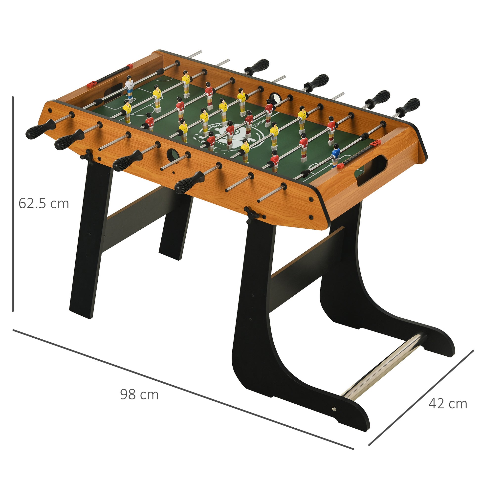 HOMCOM Mini Foosball Table - Folding Soccer Game for Family Fun and Kids Indoor Play - ALL4U RETAILER LTD