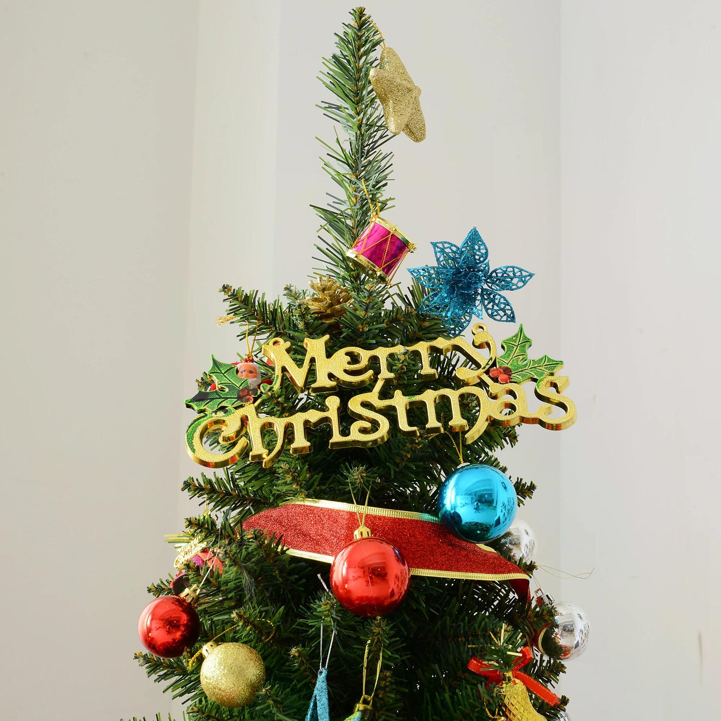 HOMCOM 1.5m Green Artificial Christmas Pine Tree with Sturdy Plastic Base - ALL4U RETAILER LTD