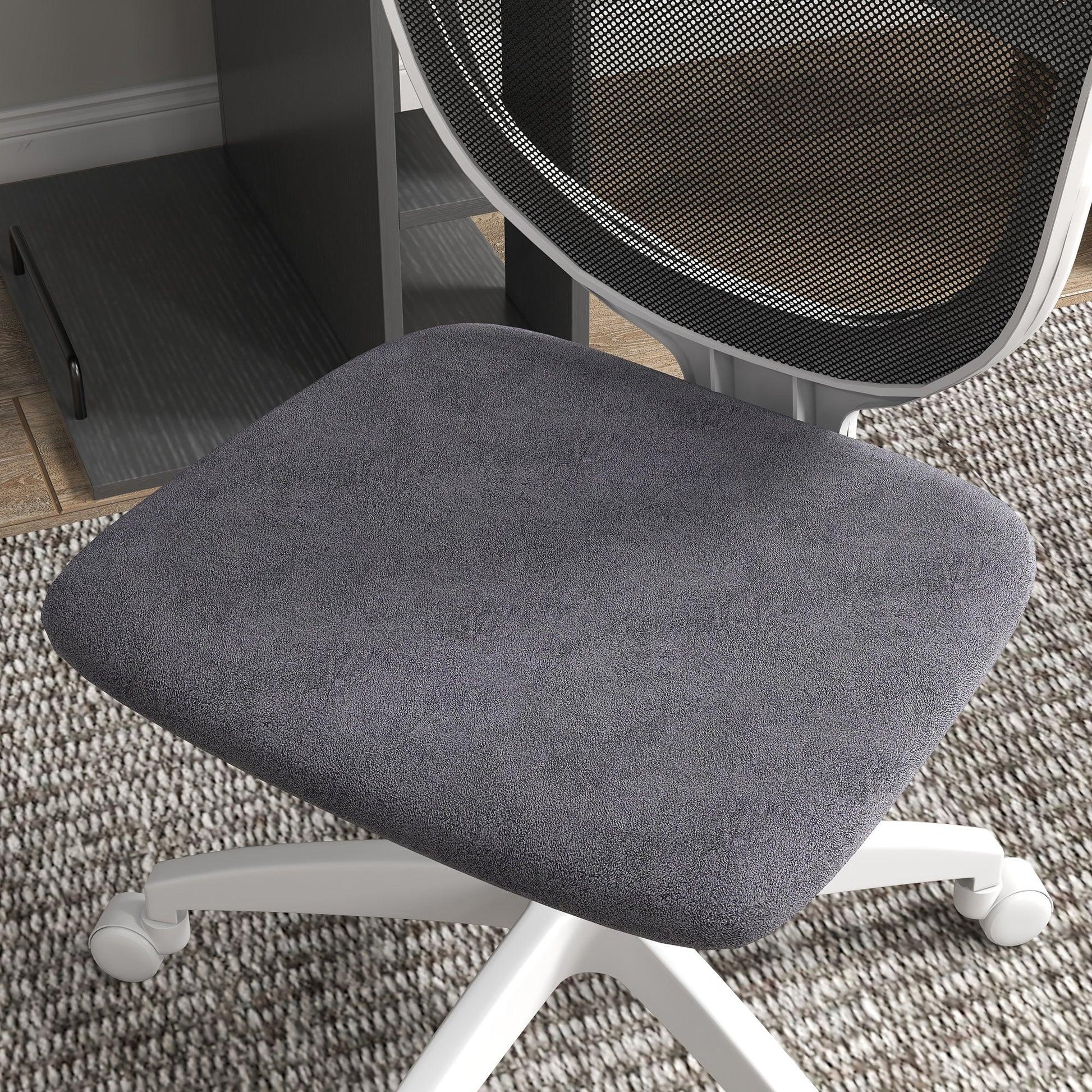 Vinsetto Grey Office Chair, Height Adjustable, Swivel Wheels - ALL4U RETAILER LTD