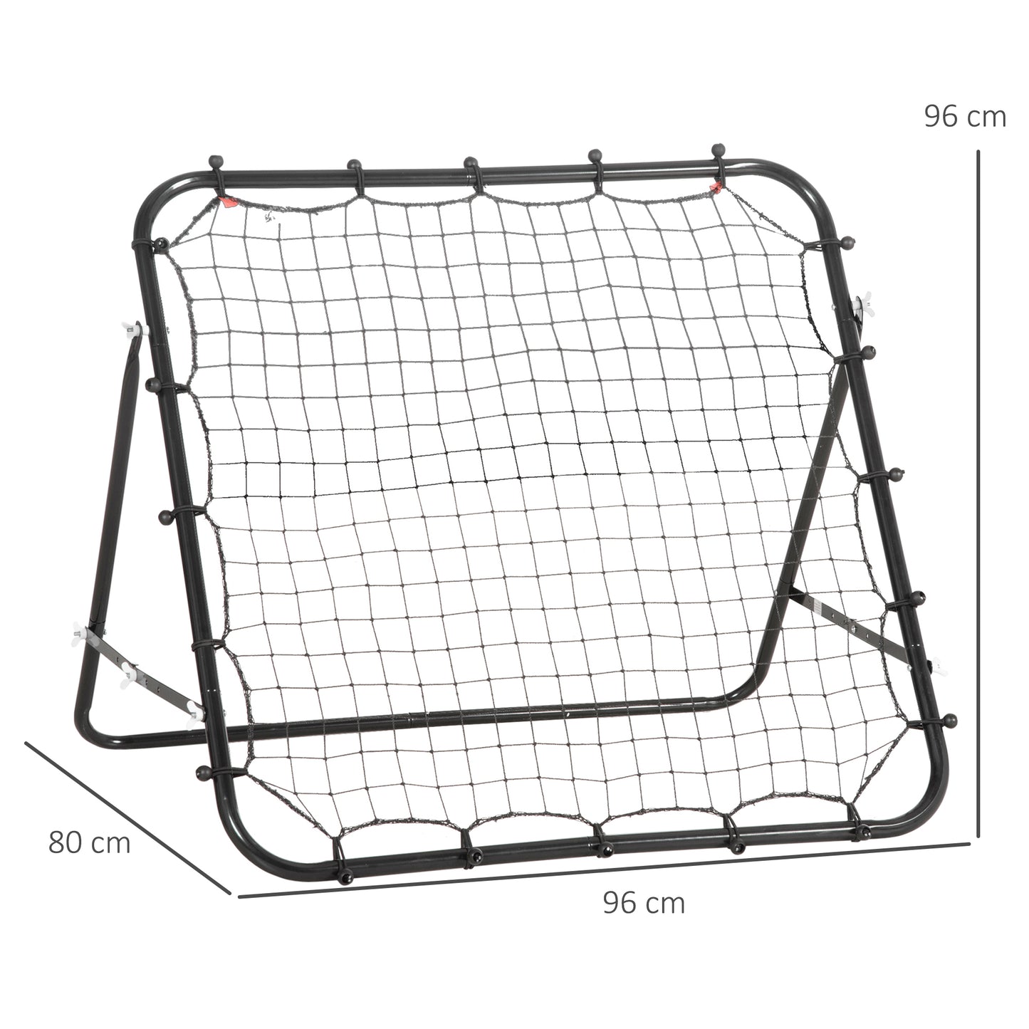 HOMCOM Adjustable Rebound Net for Solo Sports Training - Black - ALL4U RETAILER LTD