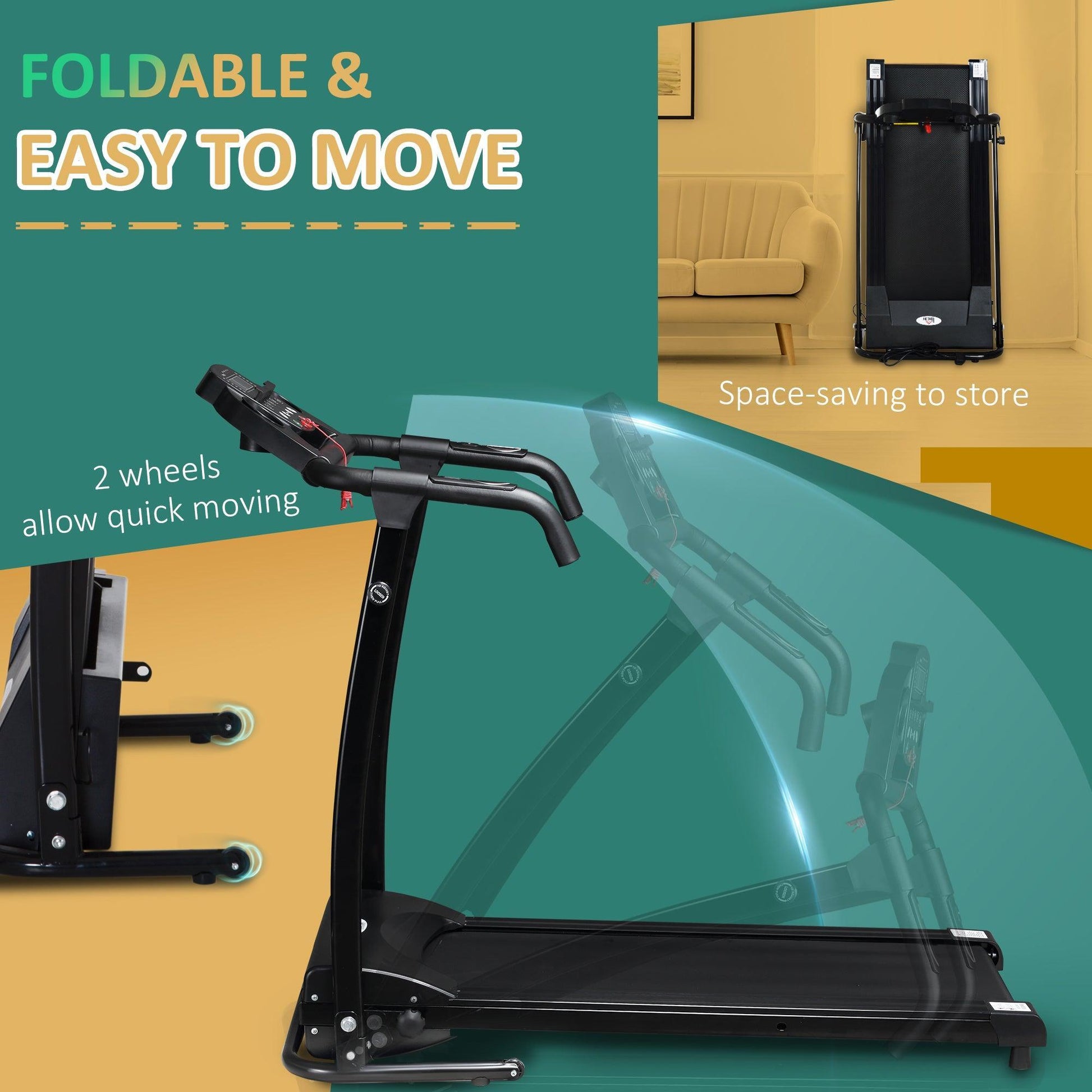 HOMCOM Foldable Treadmill: Electric Fitness Machine - ALL4U RETAILER LTD