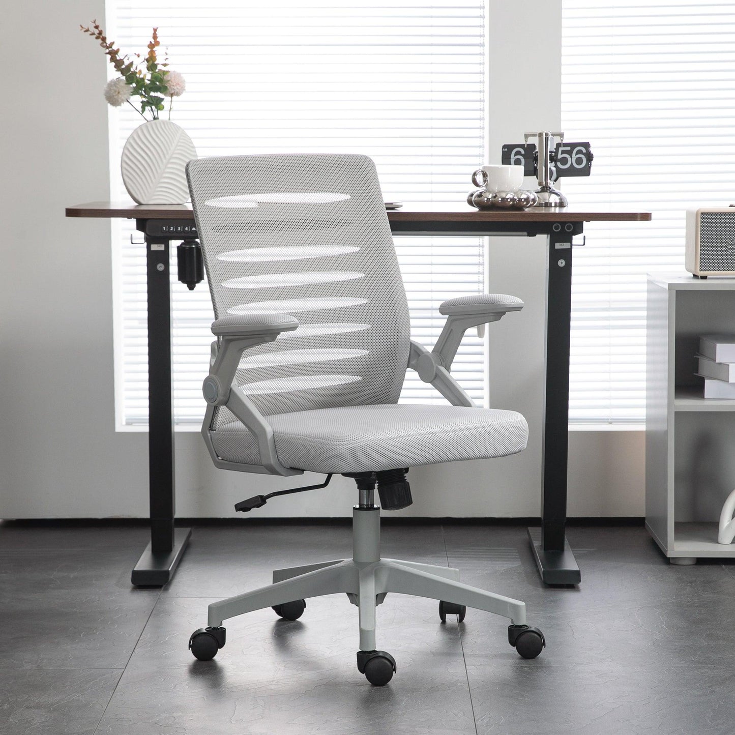 Vinsetto Mesh Office Chair, Swivel Task Computer Chair for Home with Lumbar Support - ALL4U RETAILER LTD