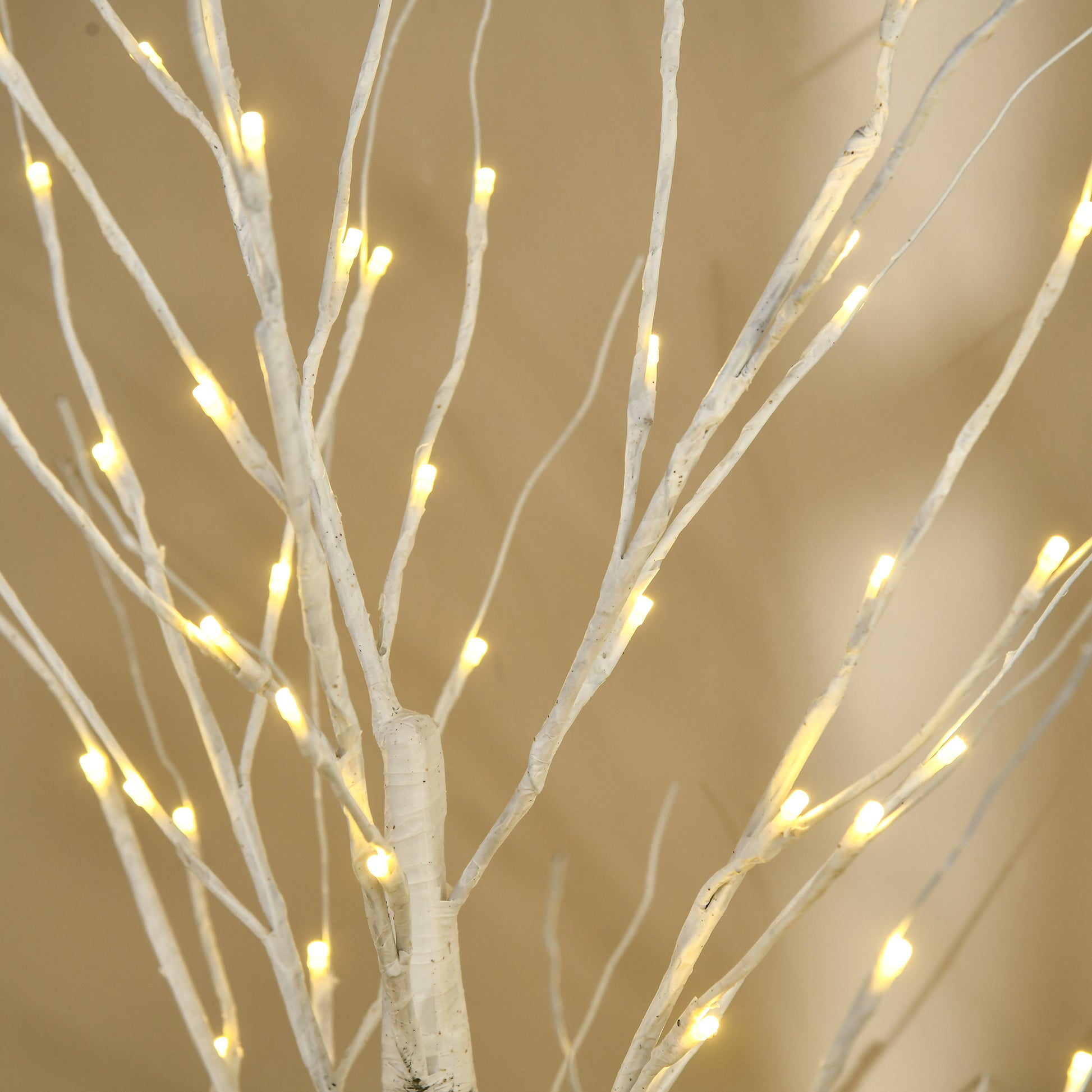 HOMCOM 6ft Pre-Lit Artificial White Birch Tree with 96 Warm White LEDs for Indoor and Outdoor Decor - ALL4U RETAILER LTD