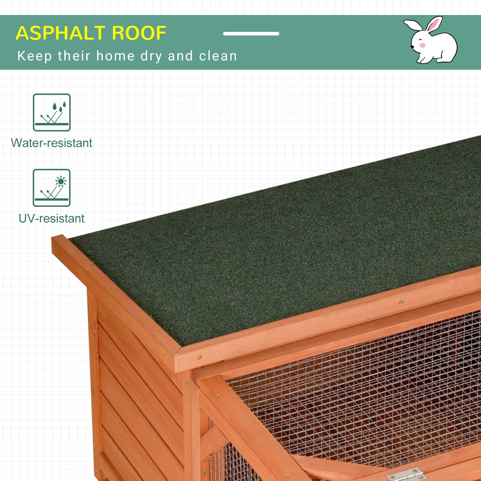 PawHut Off-Ground Small Animal Hutch with Openable Roof for Guinea Pigs, Ferrets, and Bunnies - 125.5 x 100 x 49cm - ALL4U RETAILER LTD