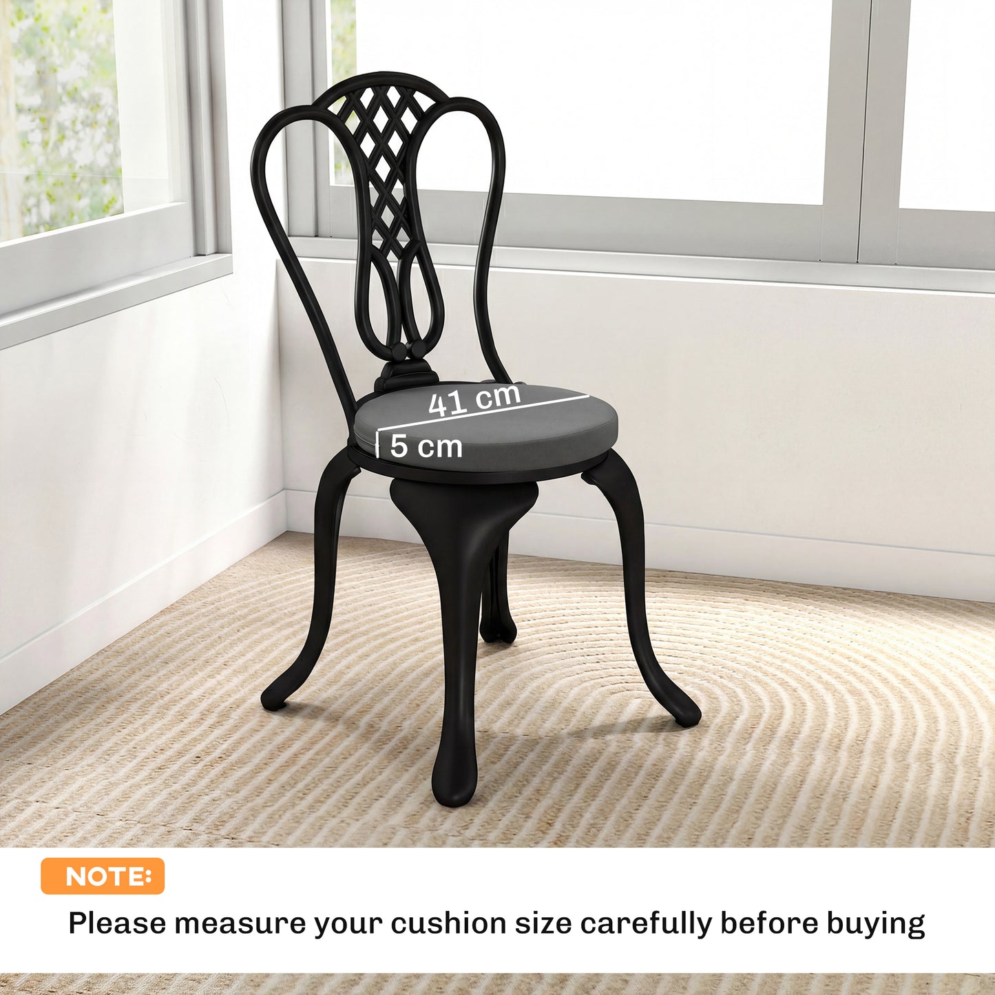 Outsunny Outdoor Bistro Chair Cushions Set Of 4 With Removable Covers 41x41x5 Cm Round Seat Cushions With Ties Grey