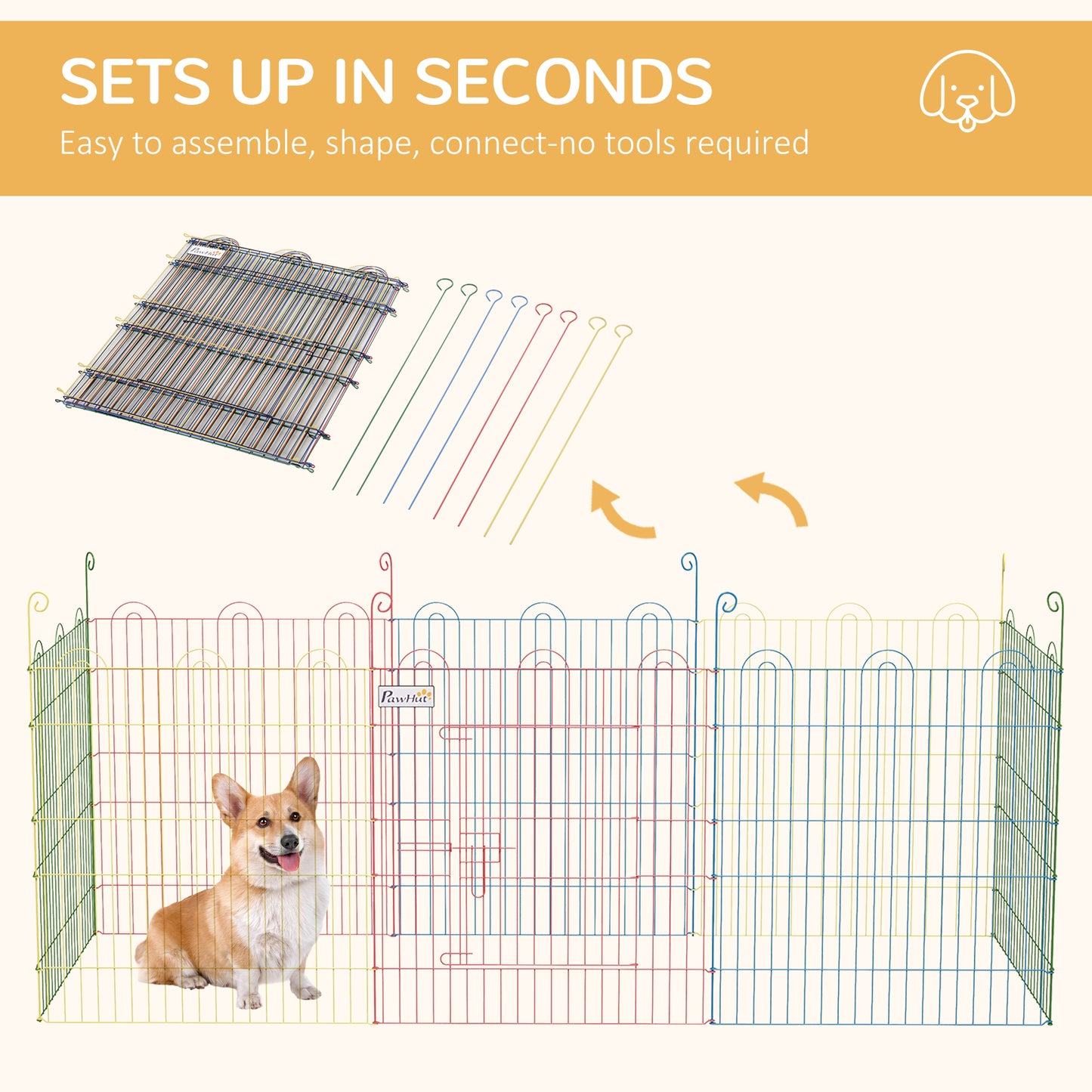 PawHut 8-Panel Adjustable Pet Playpen with Door - Indoor/Outdoor Use, 60H x Î¦156cm - ALL4U RETAILER LTD