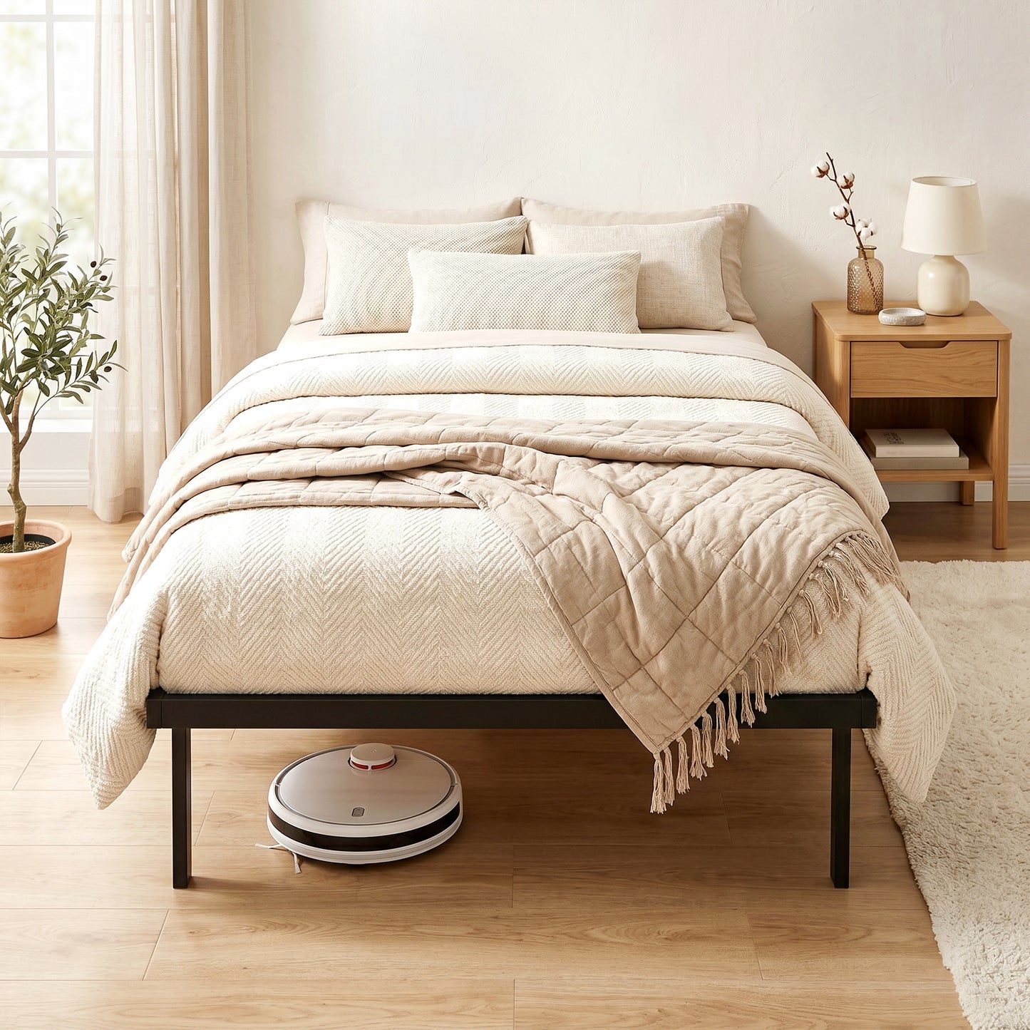HOMCOM 3ft Single Bed Frame With Underbed Storage And Steel Slat Support No Box Spring Needed
