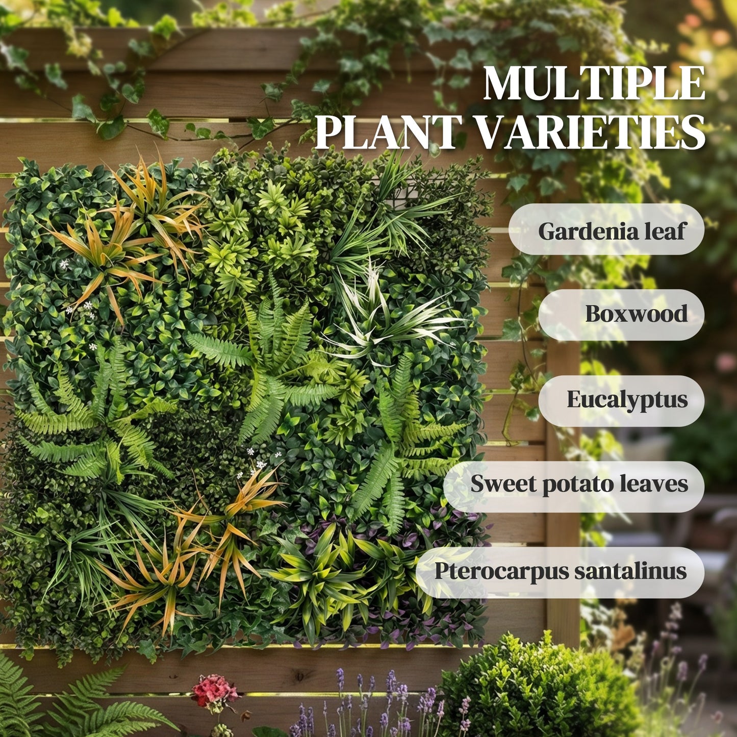 Outsunny Artificial Grass Wall Panels 100 X 100 Cm With Tie Connectors Greenery Backdrop For Outdoor Privacy