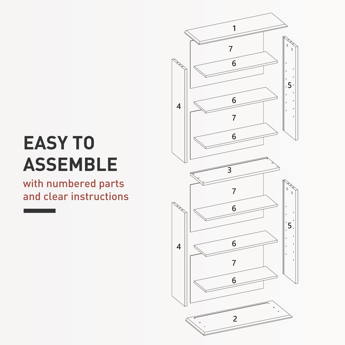 HOMCOM 360 CD Storage Unit White With 8 Shelves Holds 360 CDs Or 185 DVDs Blu Rays Anti Tip Straps For Wall Fixing