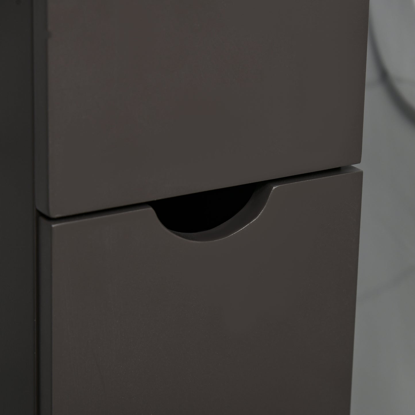 HOMCOM Tall Bathroom Cabinet, Freestanding Slim Bathroom Storage Cabinet with 2-Tier Open Shelf and 2 Drawers for Small Sapce, Narrow Cupboard Storage Unit, Brown