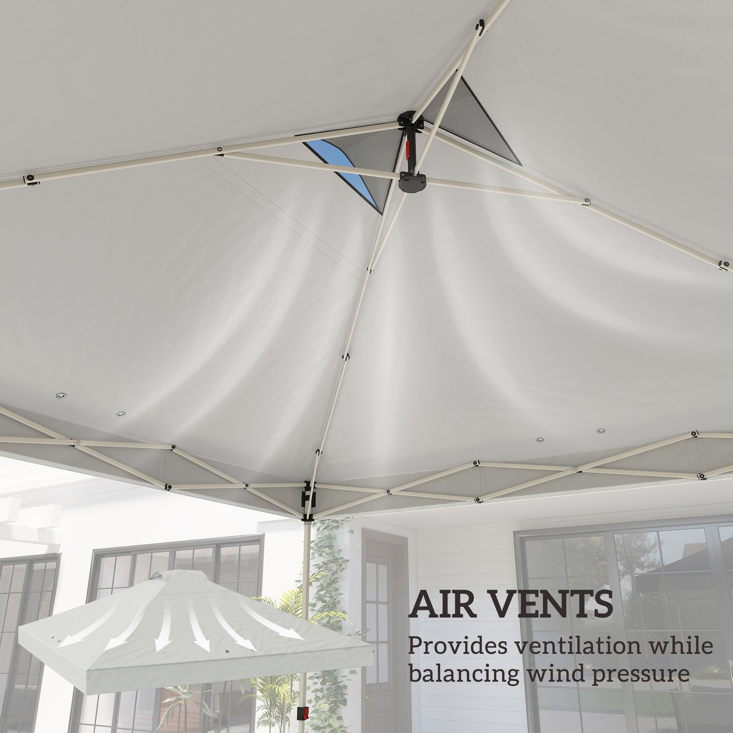 Outsunny Gazebo Roof Replacement UV50 Plus Waterproof Pop Up Canopy Cover With 8 Drainage Holes 3 X 3 M White