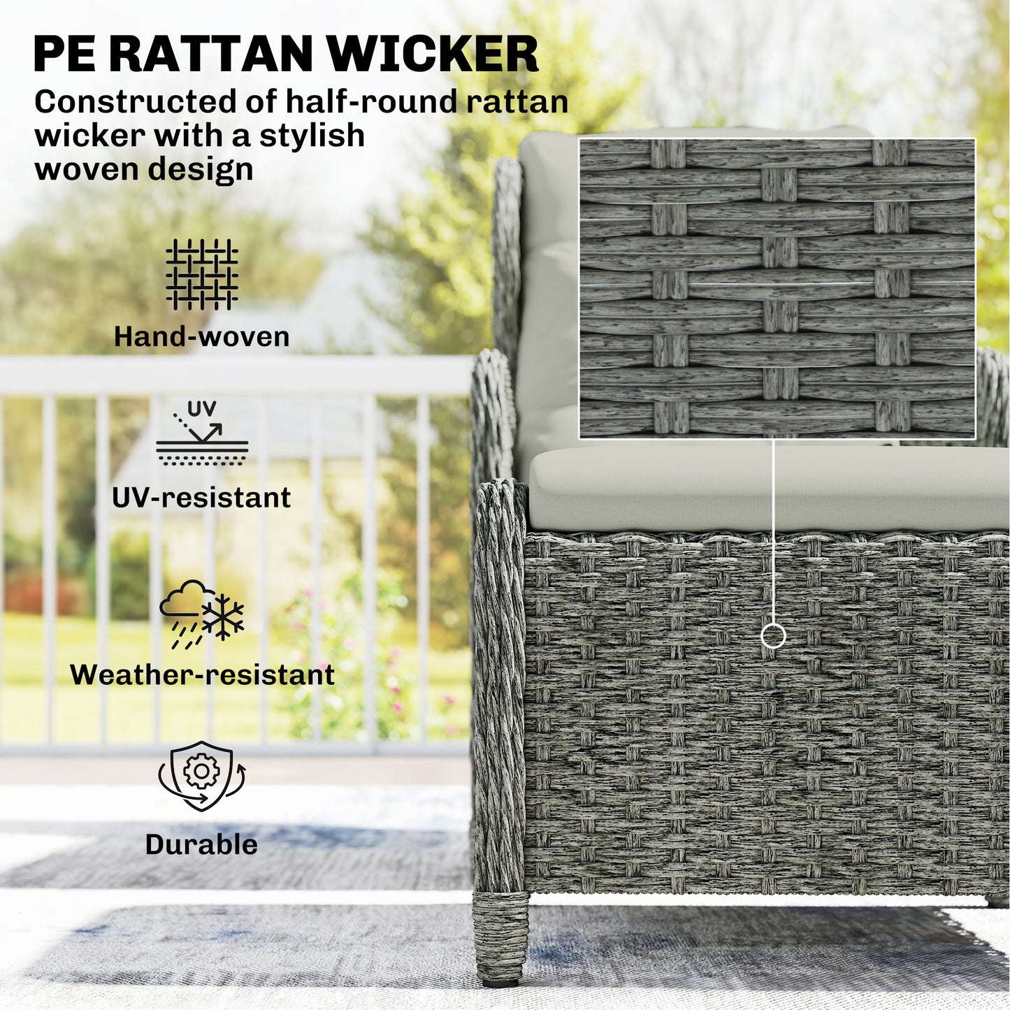 Outsunny 5 Piece Garden Furniture Set Rattan Reclining Chairs With Footstool And Cushions Set Of 2 For Balcony Cream
