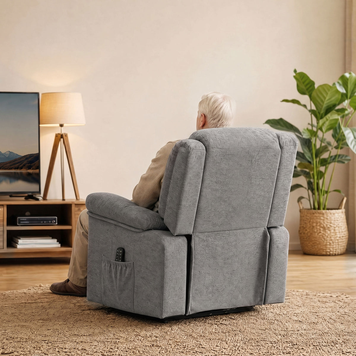 HOMCOM Power Lift Recliner Chair With Massage And Heat For Elderly Grey