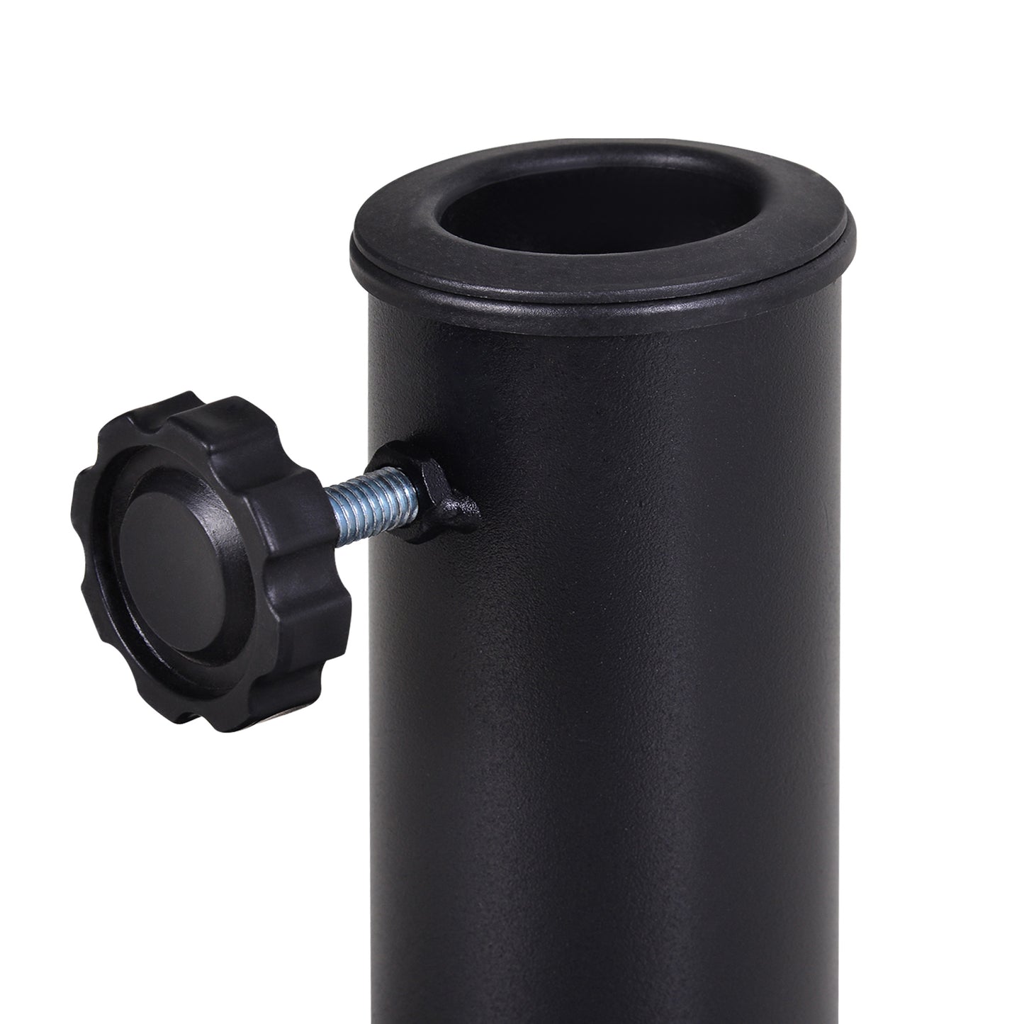 Outsunny 9kg Resin Parasol Base, Half Round Umbrella Stand with Floral Design for Garden, Outdoor, Suitable Umbrella Rod: Î¦3.8cm, Î¦4.8cm, Black