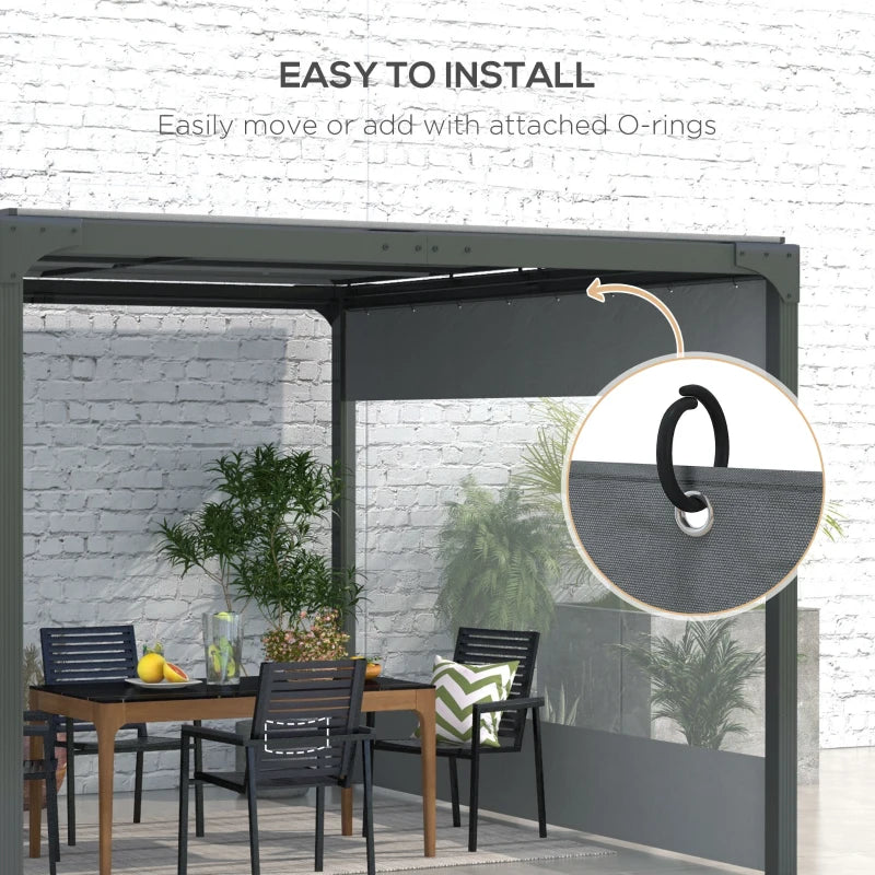 Outsunny 3x2m Side Panels with Large Window, for 3(m) Long Pergola, Grey - ALL4U RETAILER LTD