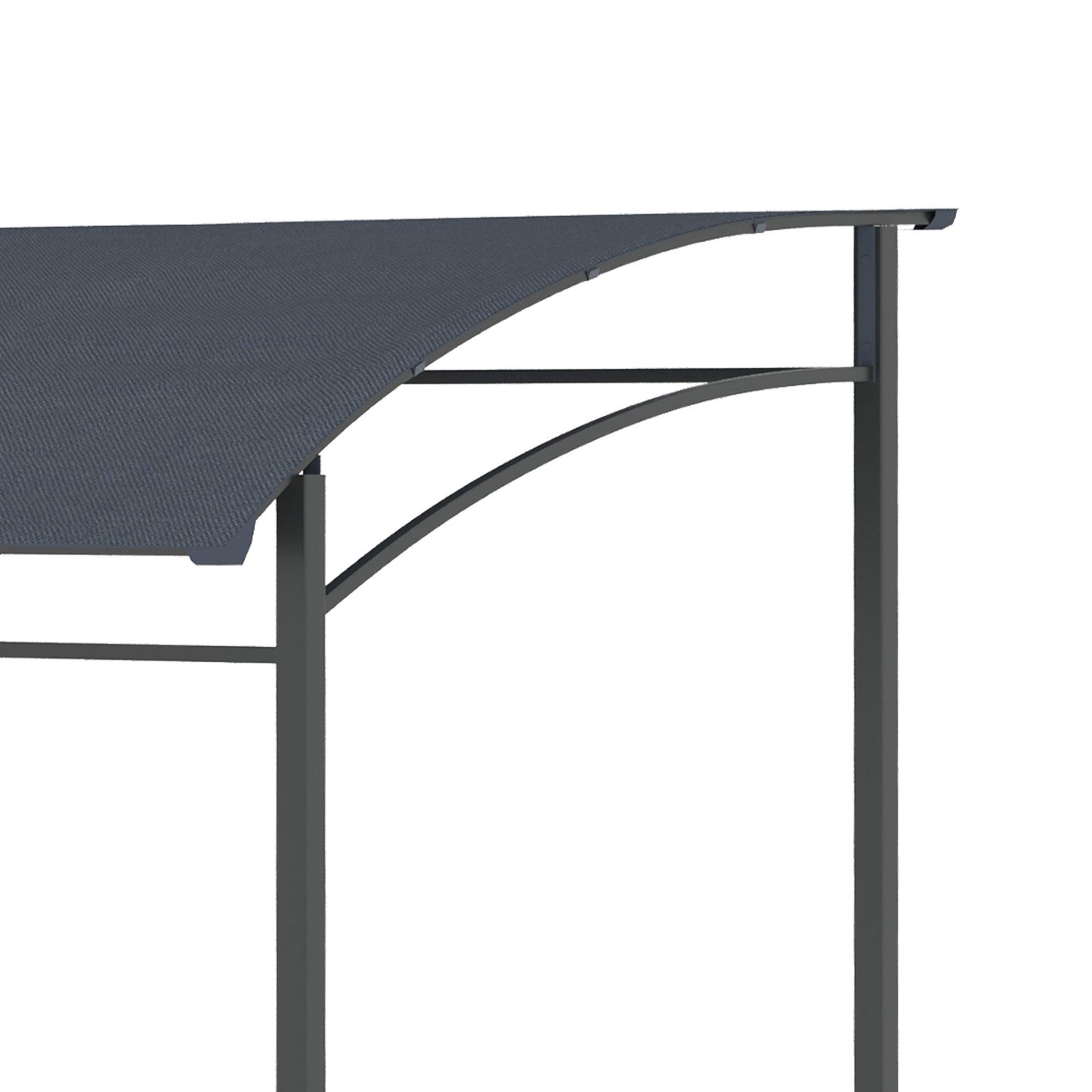 Outsunny 2M BBQ Gazebo Tent Sun Shade with Hooks Outdoor Patio Metal, Grey - ALL4U RETAILER LTD