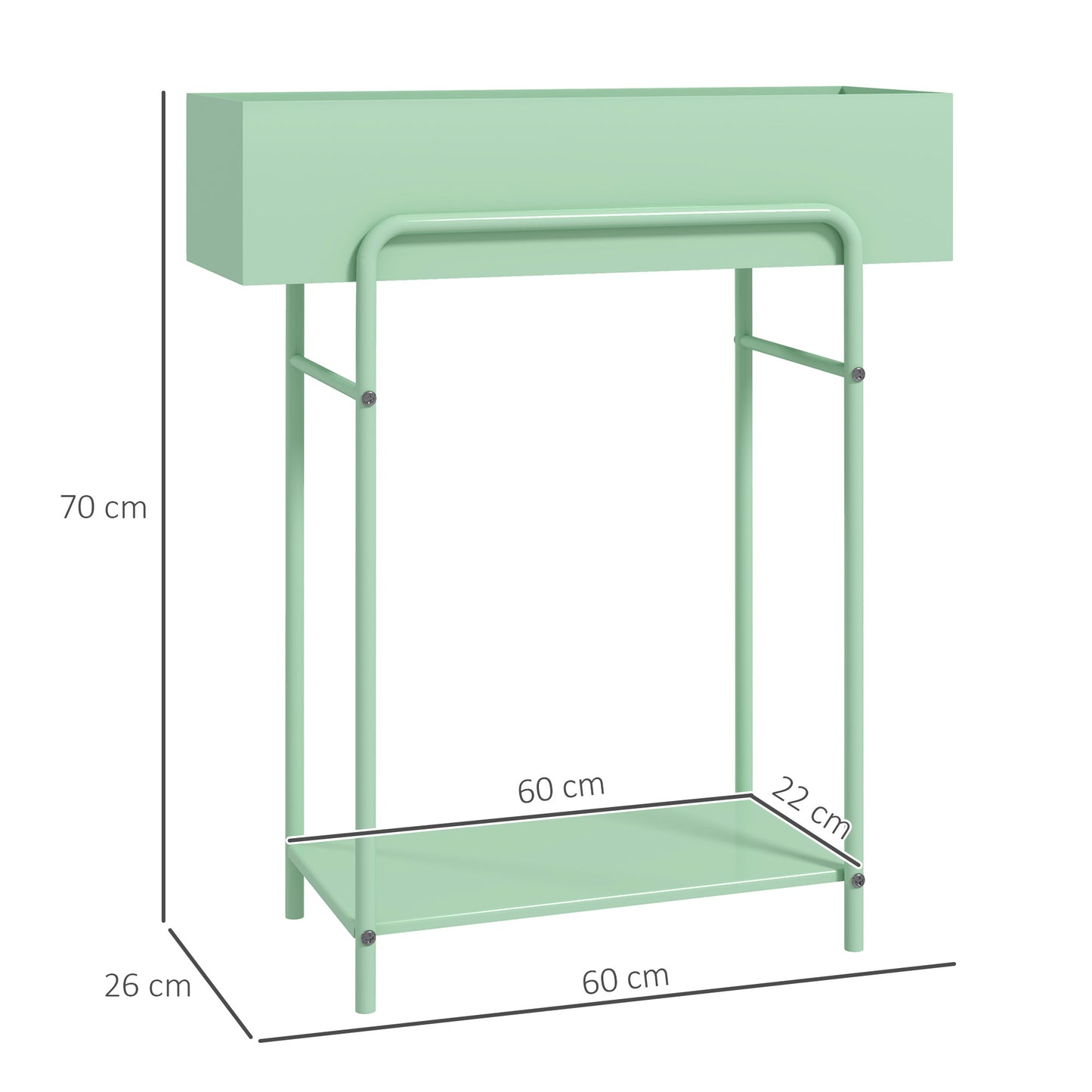 Outsunny Two Tier Metal Plant Stand With Drain Holes Floor Standing Indoor Outdoor Garden Patio Balcony