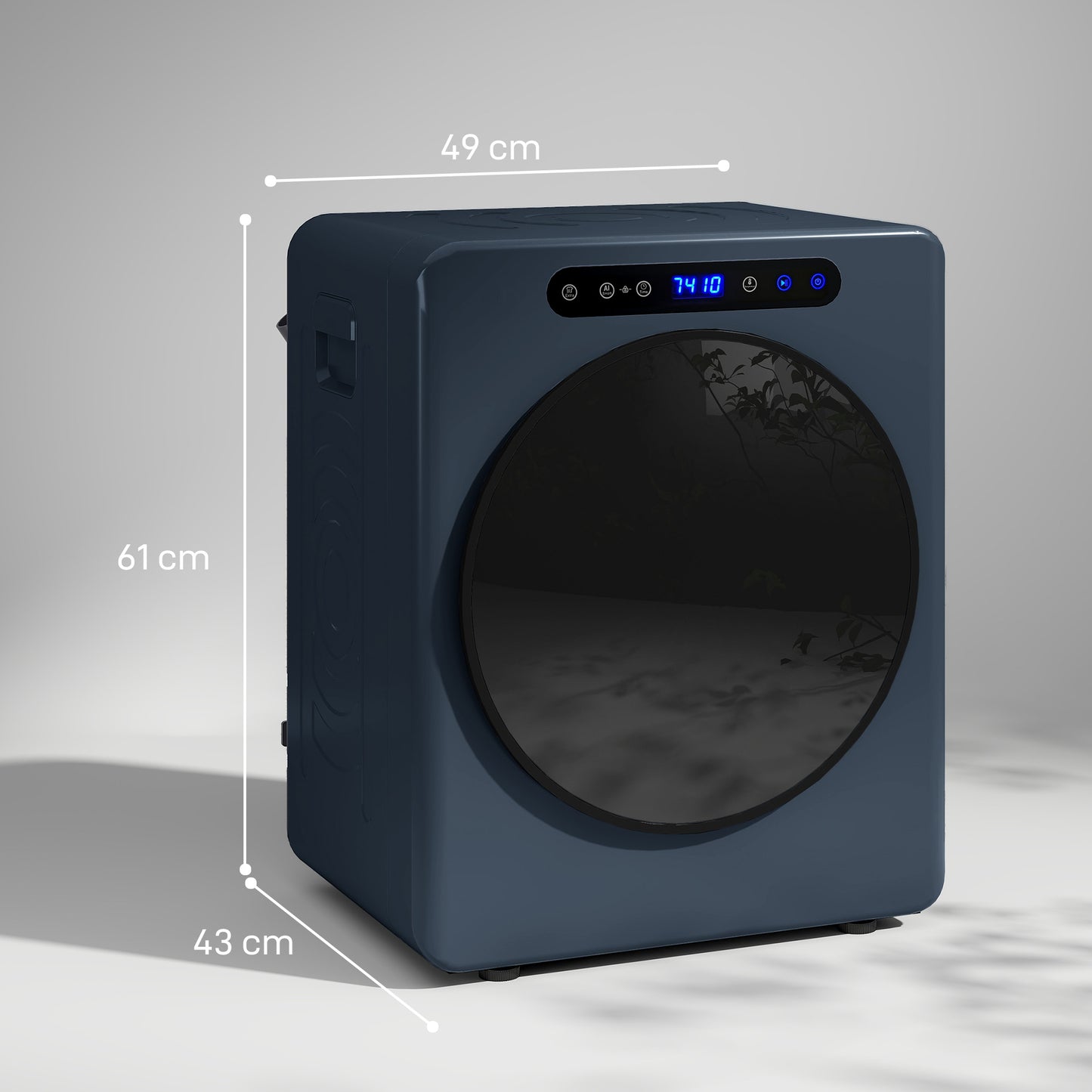 HOMCOM 5Kg Compact Tumble Dryer Blue With 1000W Motor And 40-60C Auto Dry For Small Spaces