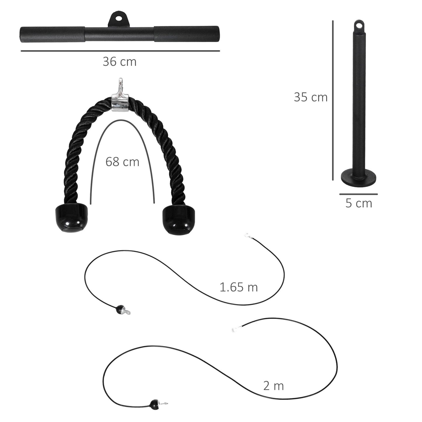 SPORTNOW Cable Machine Pulley System for Home Gym Biceps Tricep Training - ALL4U RETAILER LTD