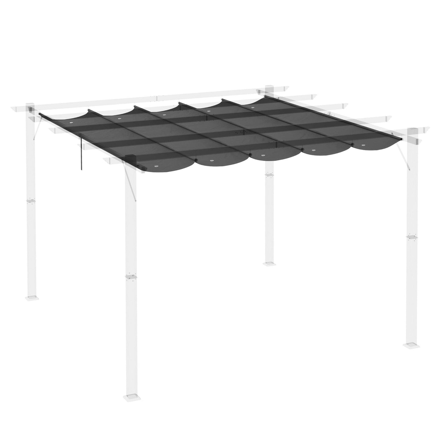 Outsunny Pergola Shade Cover Replacement Canopy for 3 x 3m Pergola, Grey - ALL4U RETAILER LTD