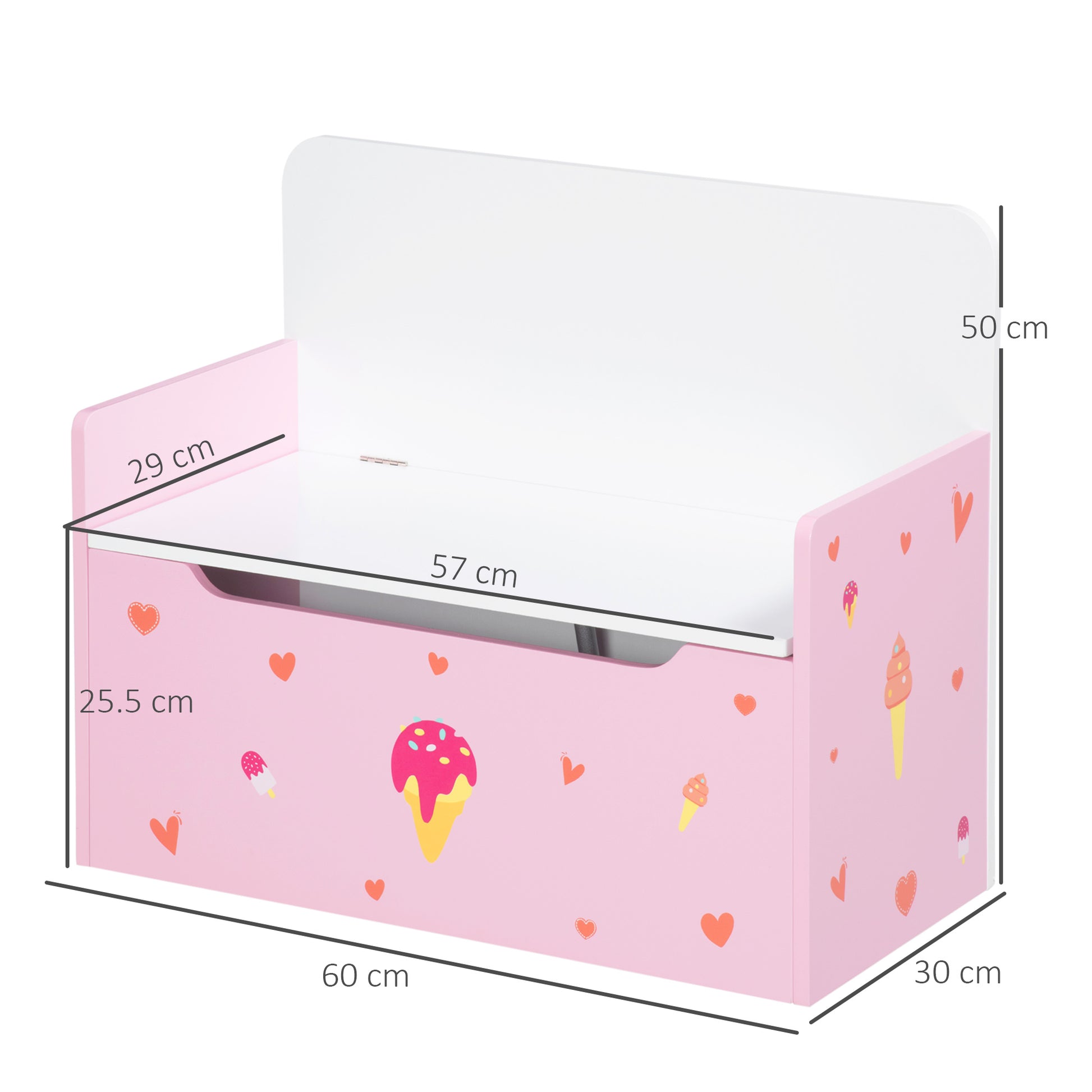 ZONEKIZ Pink Wooden Toy Storage Bench: Safe and Stylish Organizer for Kids' Rooms - ALL4U RETAILER LTD