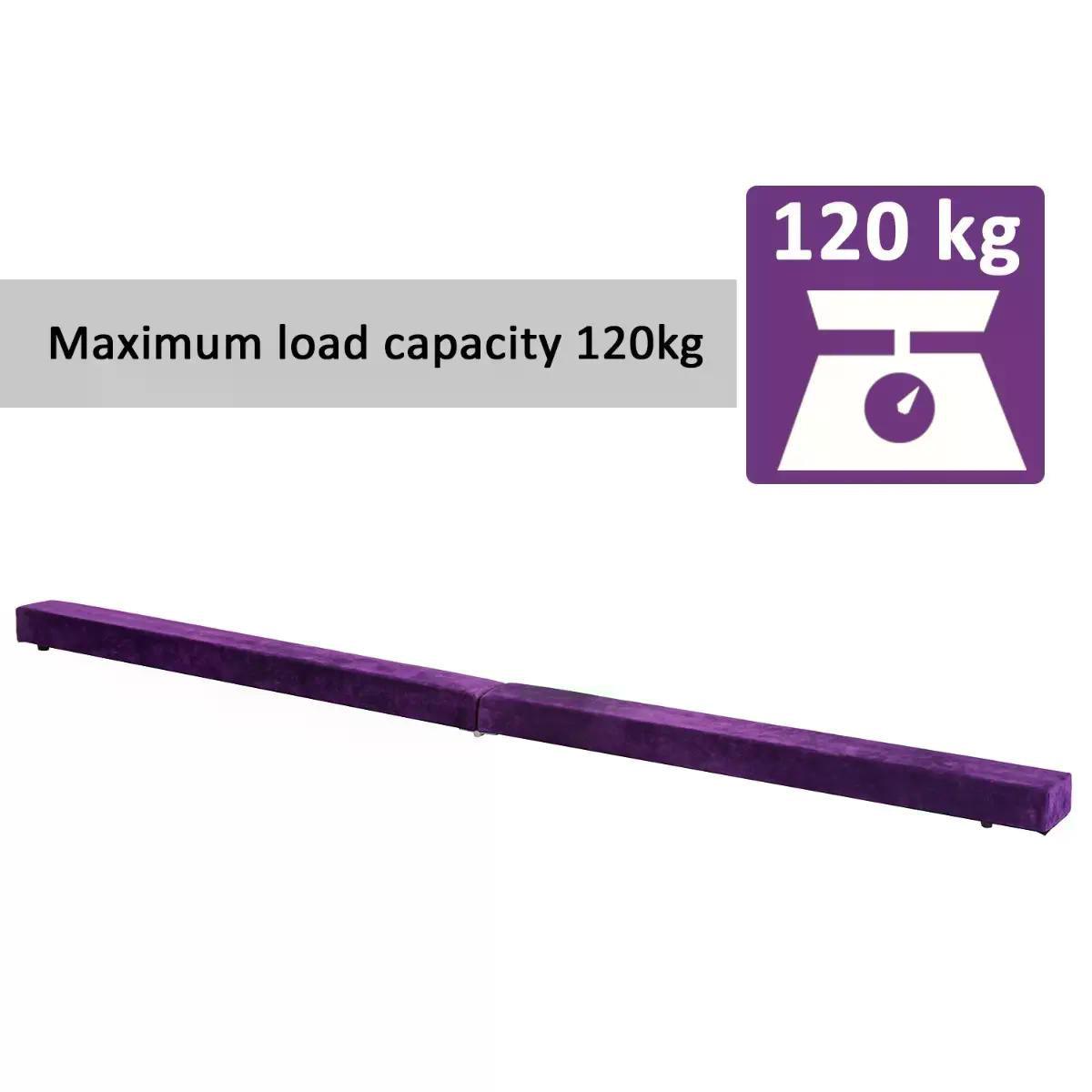 HOMCOM 2.4m Purple Balance Beam Trainer for Home - ALL4U RETAILER LTD