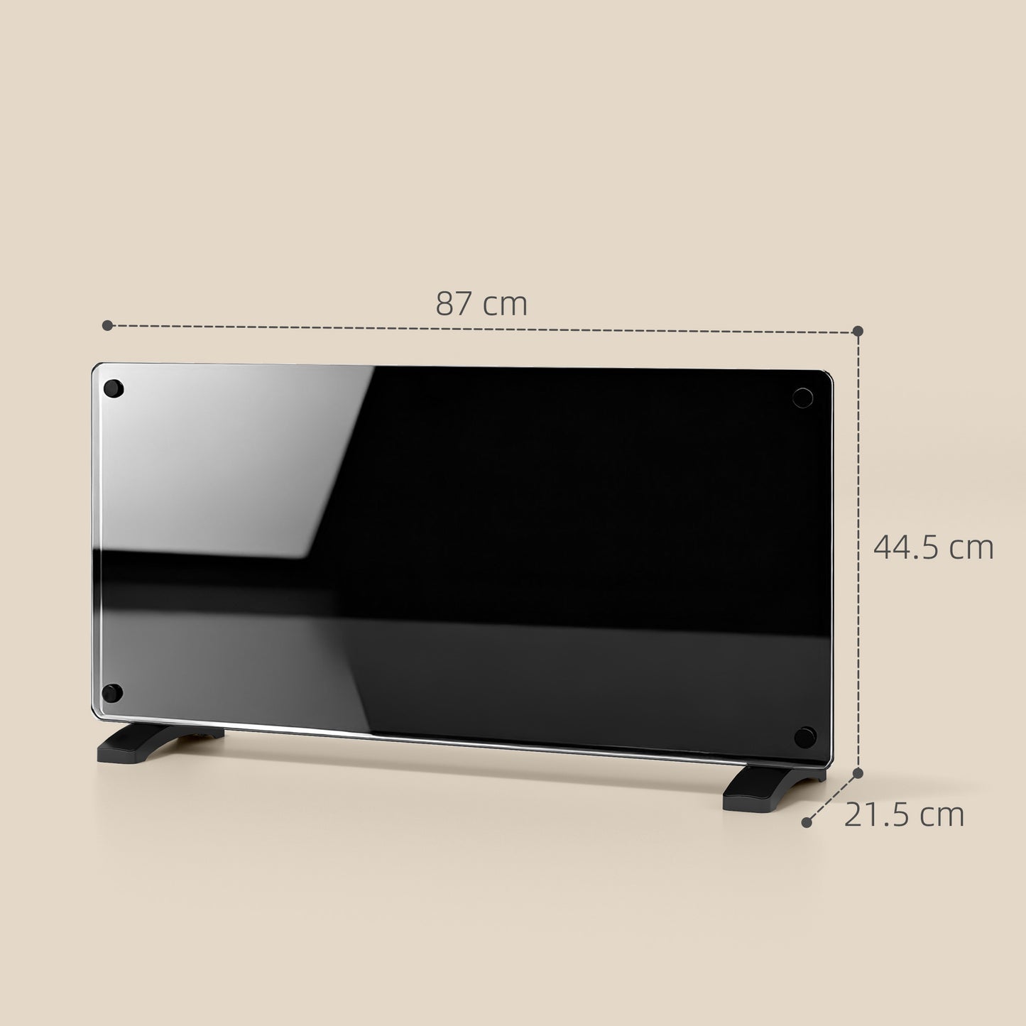 HOMCOM 2000W Smart Control Heater With Tuya App 5 To 35 Degrees Celsius Black Wall Mountable