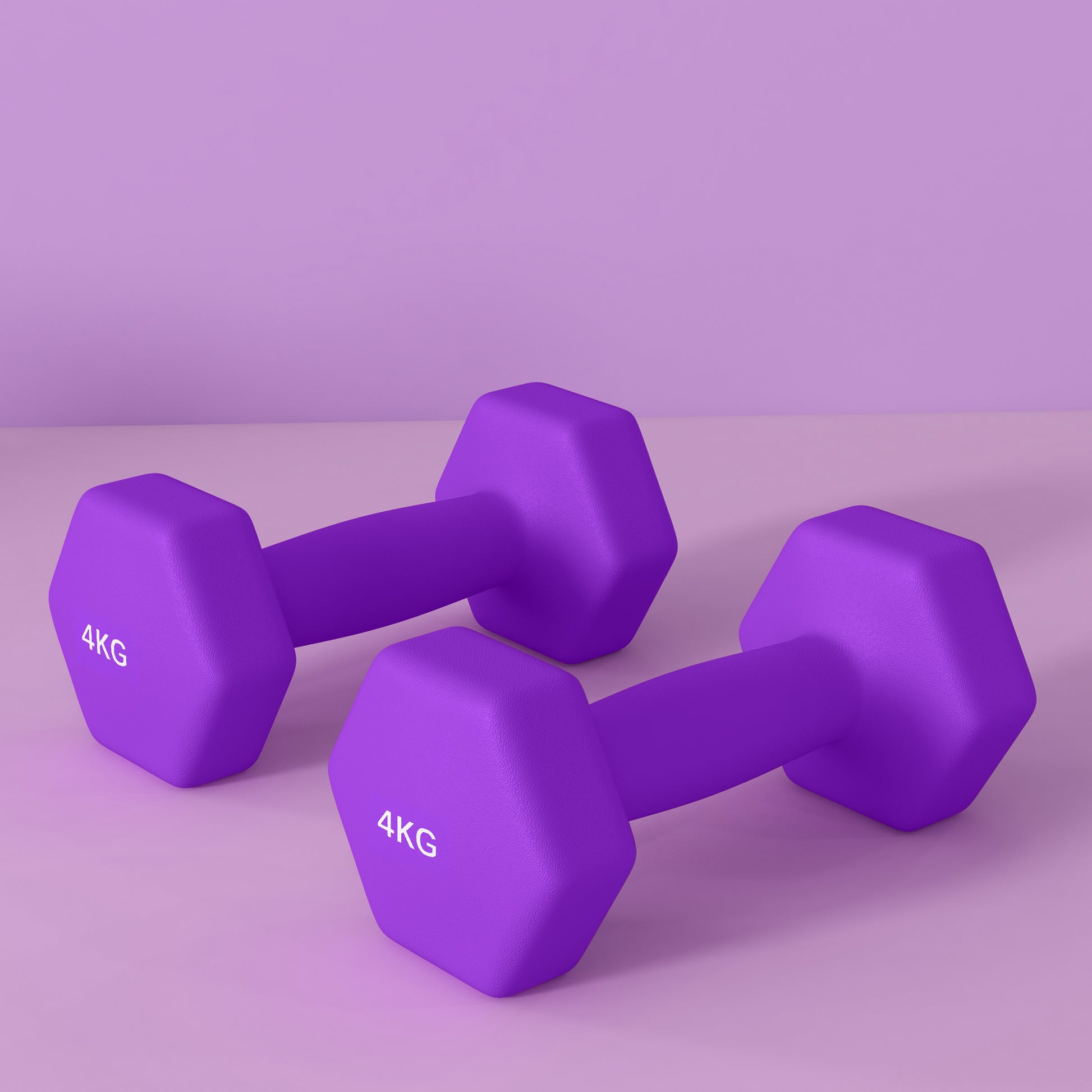 Colorful Hex Dumbbell Set for Home Gym - 6 Weights (2 x 3kg, 2 x 4kg, 2 x 5kg) with Non-Slip Grip - Pink, Purple, Green by SPORTNOW - ALL4U RETAILER LTD