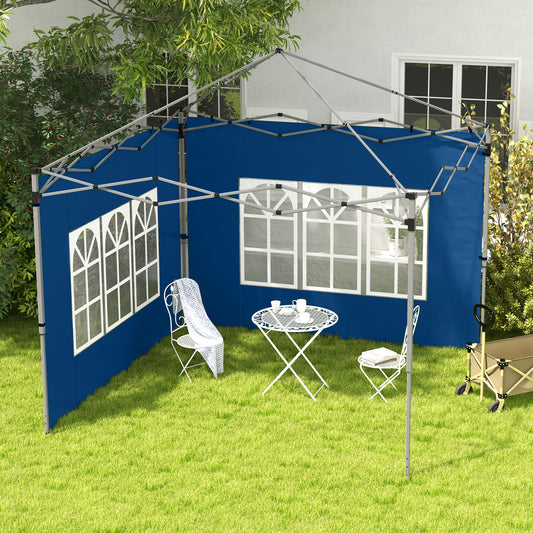 Outsunny Set Of 2 Gazebo Side Panels Blue For 3x3m And 3x4m Canopies With Window