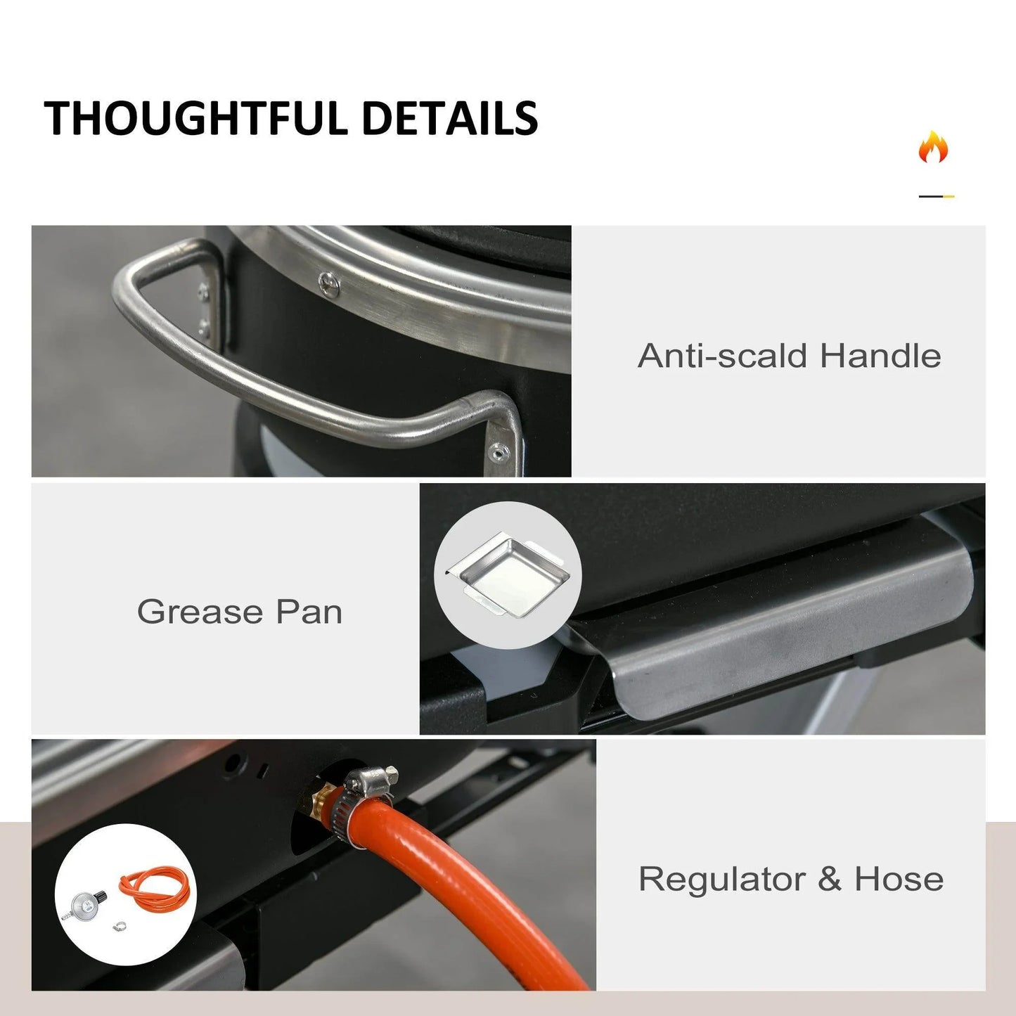 Outsunny 2-Burner Gas BBQ Grill with Shelves and Storage - Aluminum - ALL4U RETAILER LTD