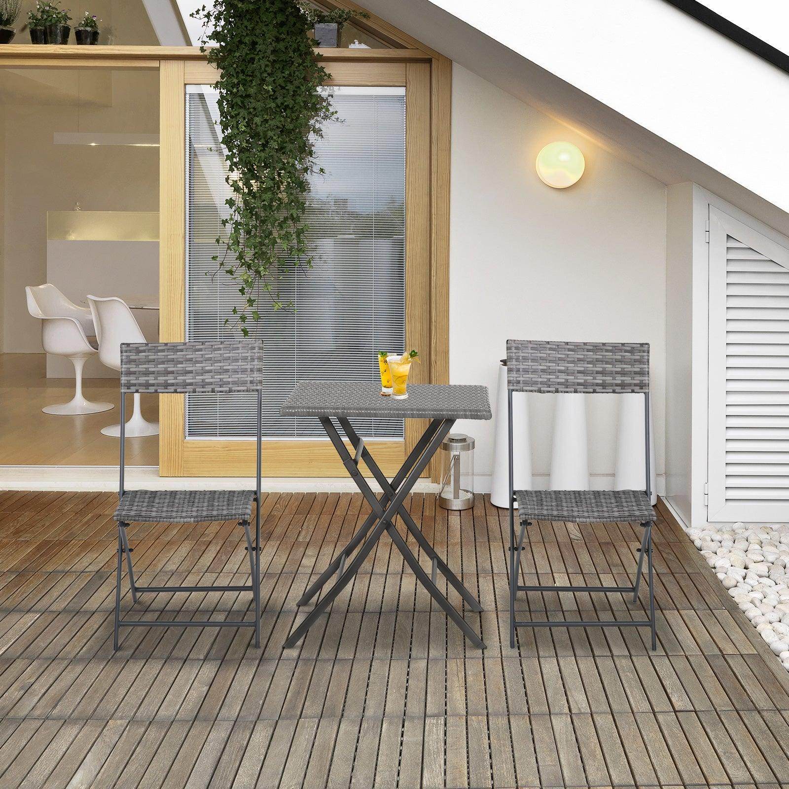 Outsunny 2-Seater Patio Set - Grey - ALL4U RETAILER LTD