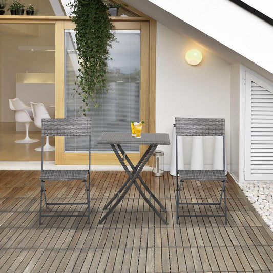Outsunny 2-Seater Patio Set - Grey - ALL4U RETAILER LTD