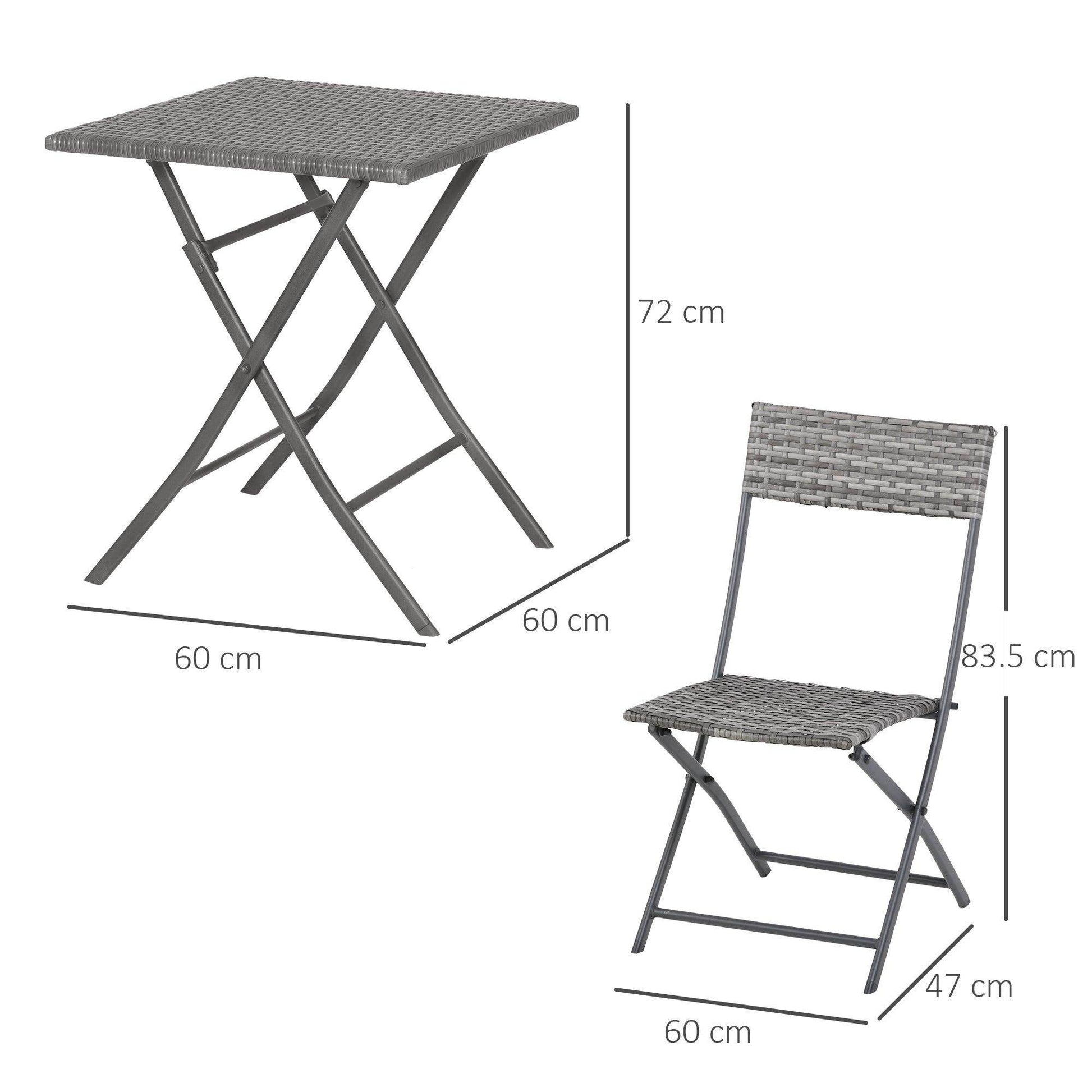 Outsunny 2-Seater Patio Set - Grey - ALL4U RETAILER LTD