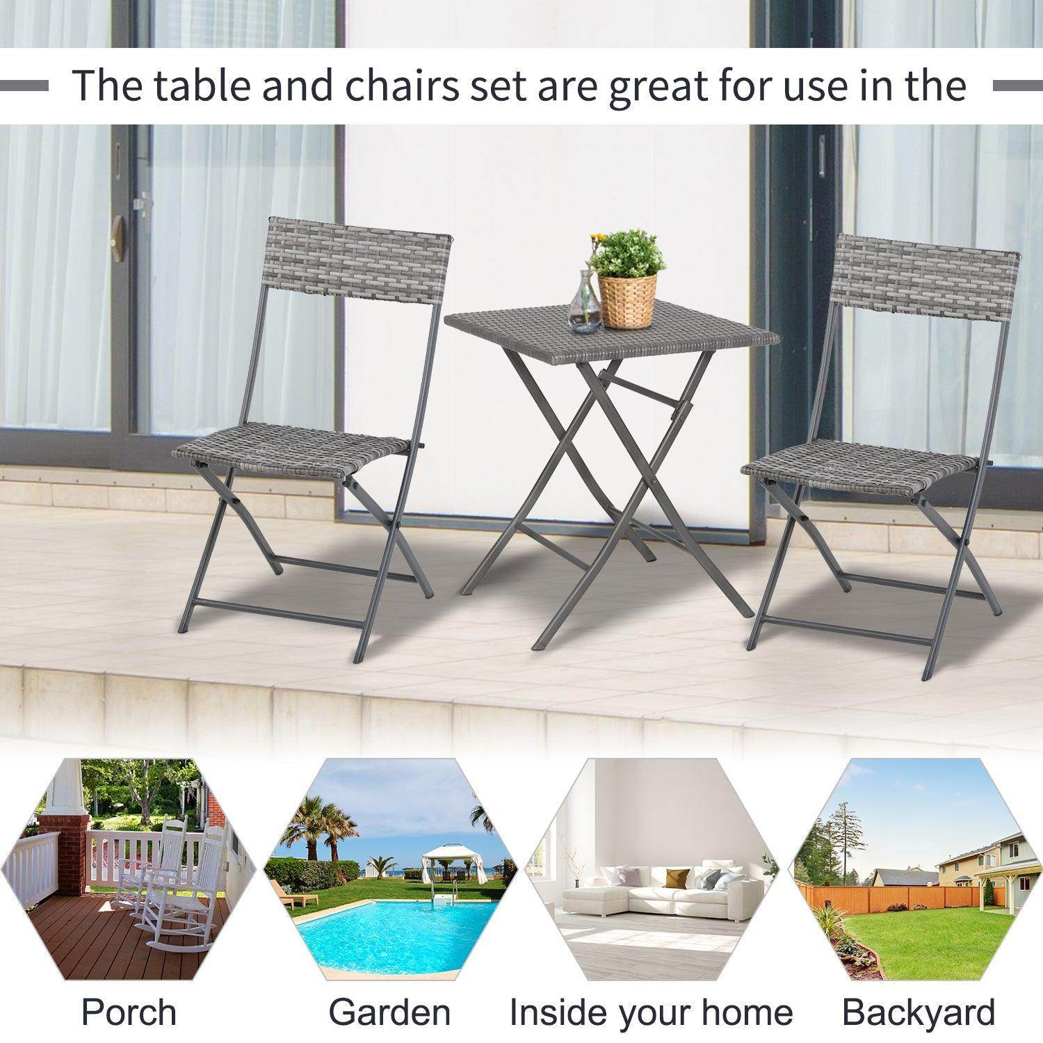 Outsunny 2-Seater Patio Set - Grey - ALL4U RETAILER LTD
