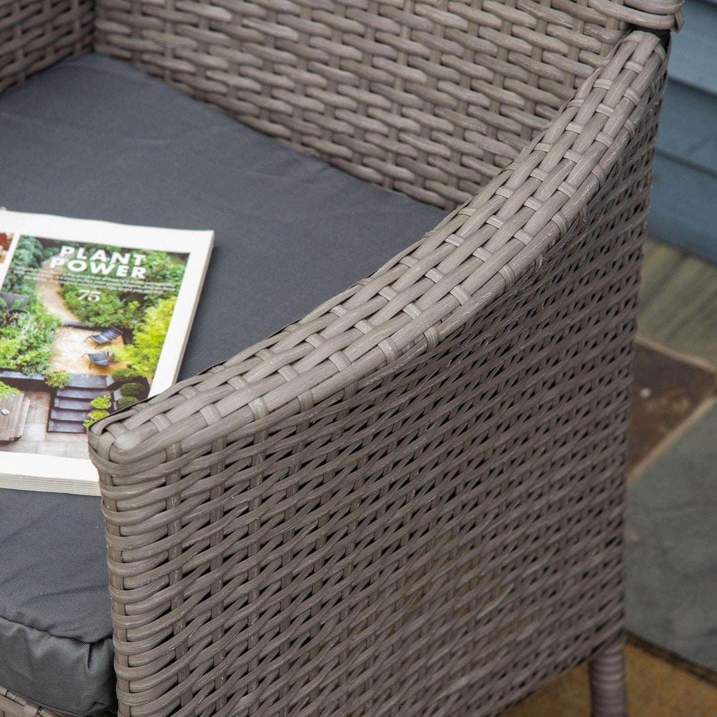 Outsunny 2-Seater Rattan Patio Chair - Grey - ALL4U RETAILER LTD